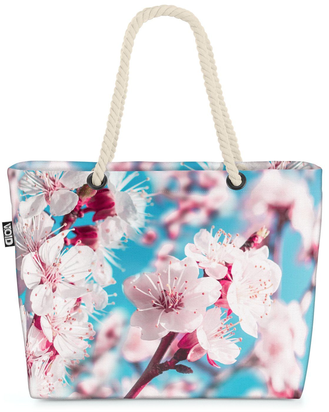 VOID Strandtasche (1-tlg), Aprikosenblüten Beach Bag Kirschblüten Blüten Blumen Aprikosen Himmel Sommer