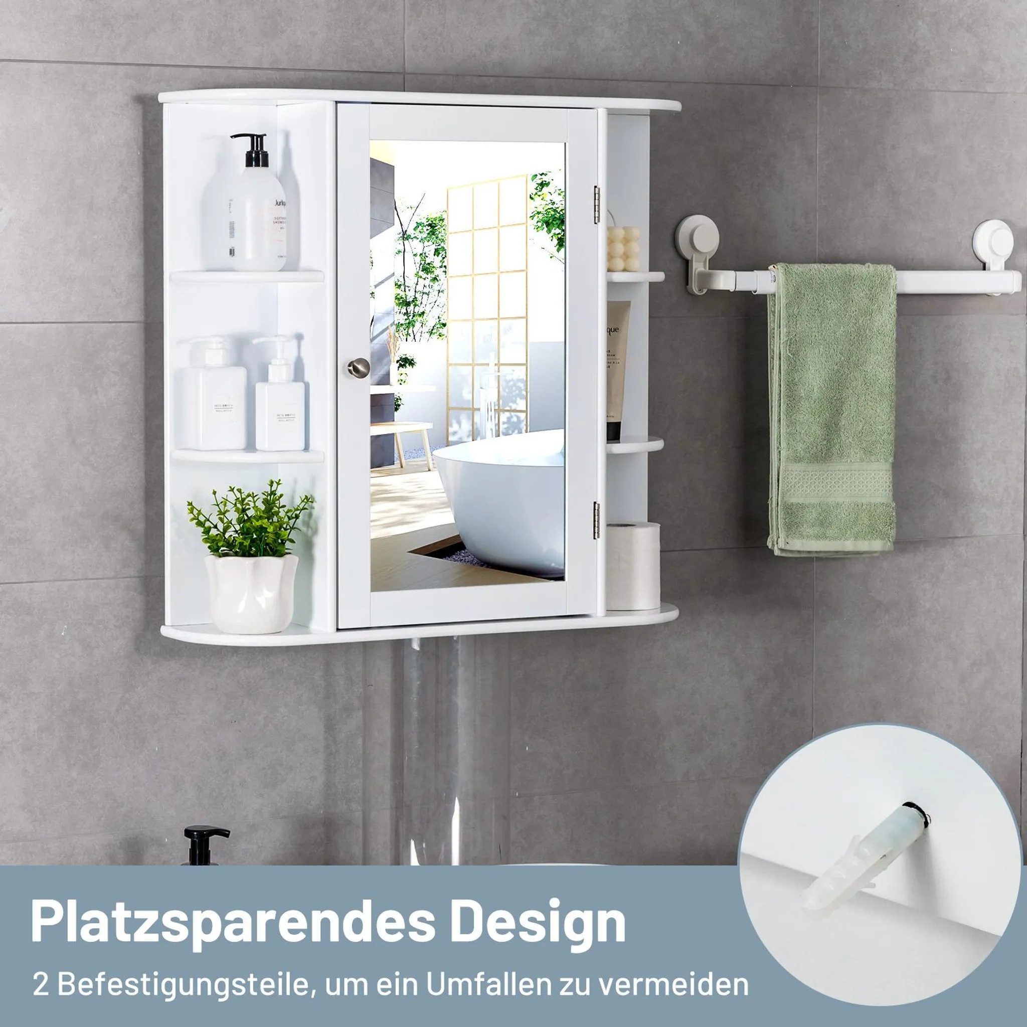 COSTWAY Badezimmerspiegelschrank