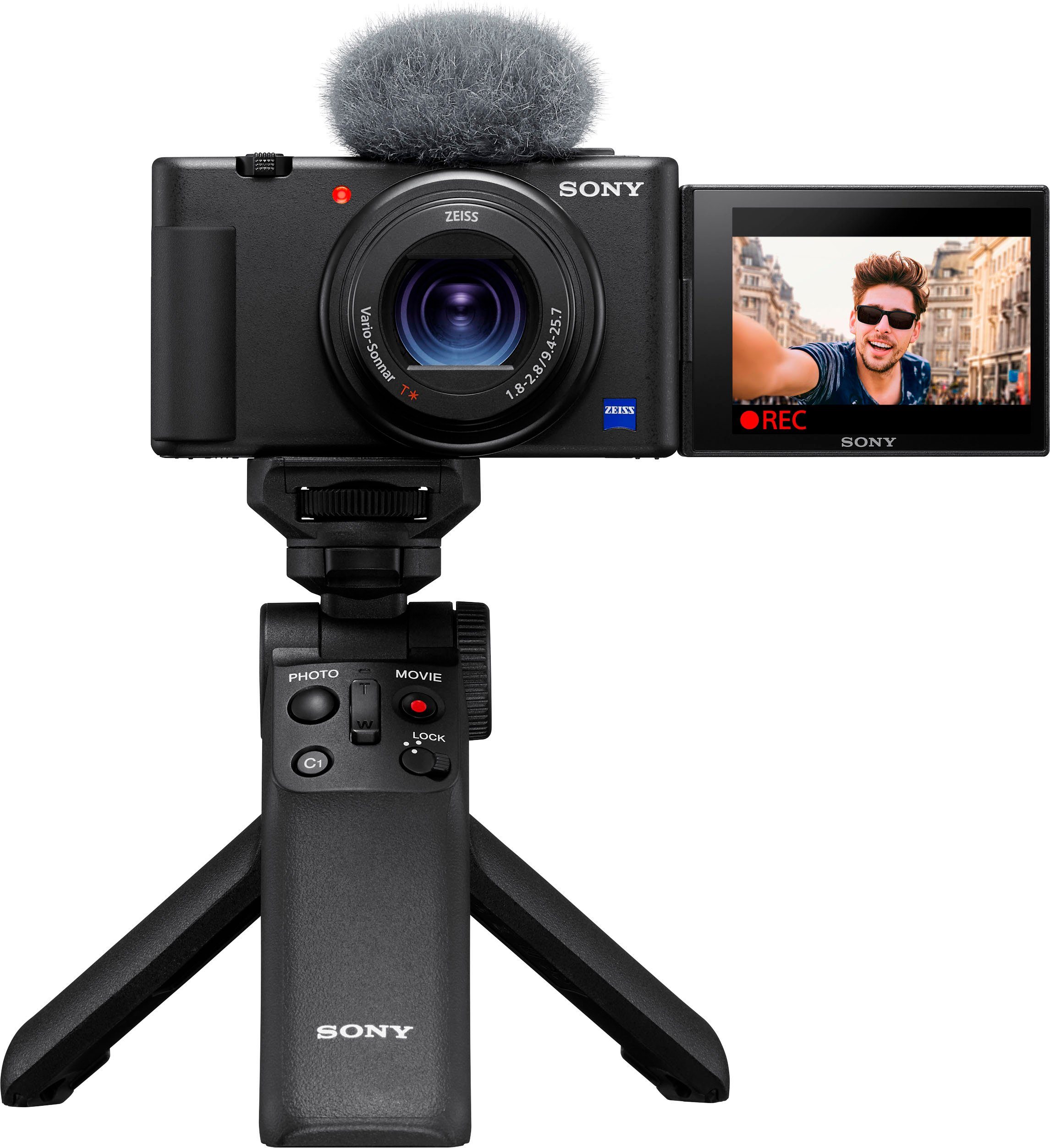 Sony »Vlog-Kamera ZV-1« Kompaktkamera (20,1 MP, Bluetooth, WLAN (WiFi),  Selfie Stick GPVPT2BT.SYU) online kaufen | OTTO