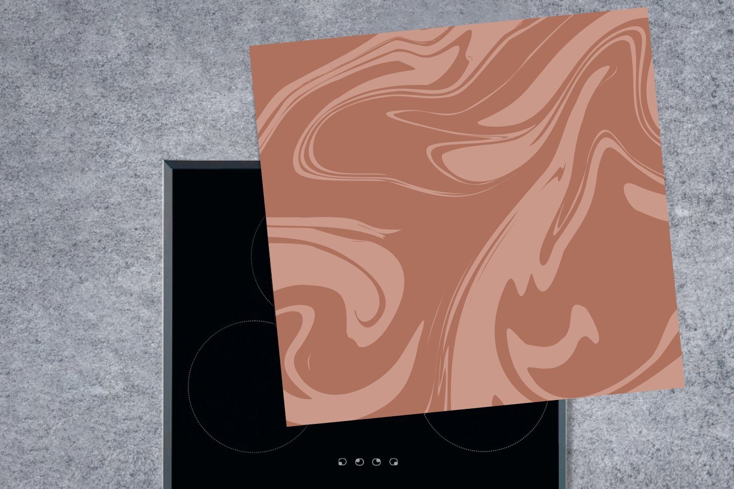 MuchoWow Herdblende-/Abdeckplatte Arbeitsplatte - cm, Schokolade für Muster, (1 Vinyl, tlg), Marmor 78x78 - küche Ceranfeldabdeckung