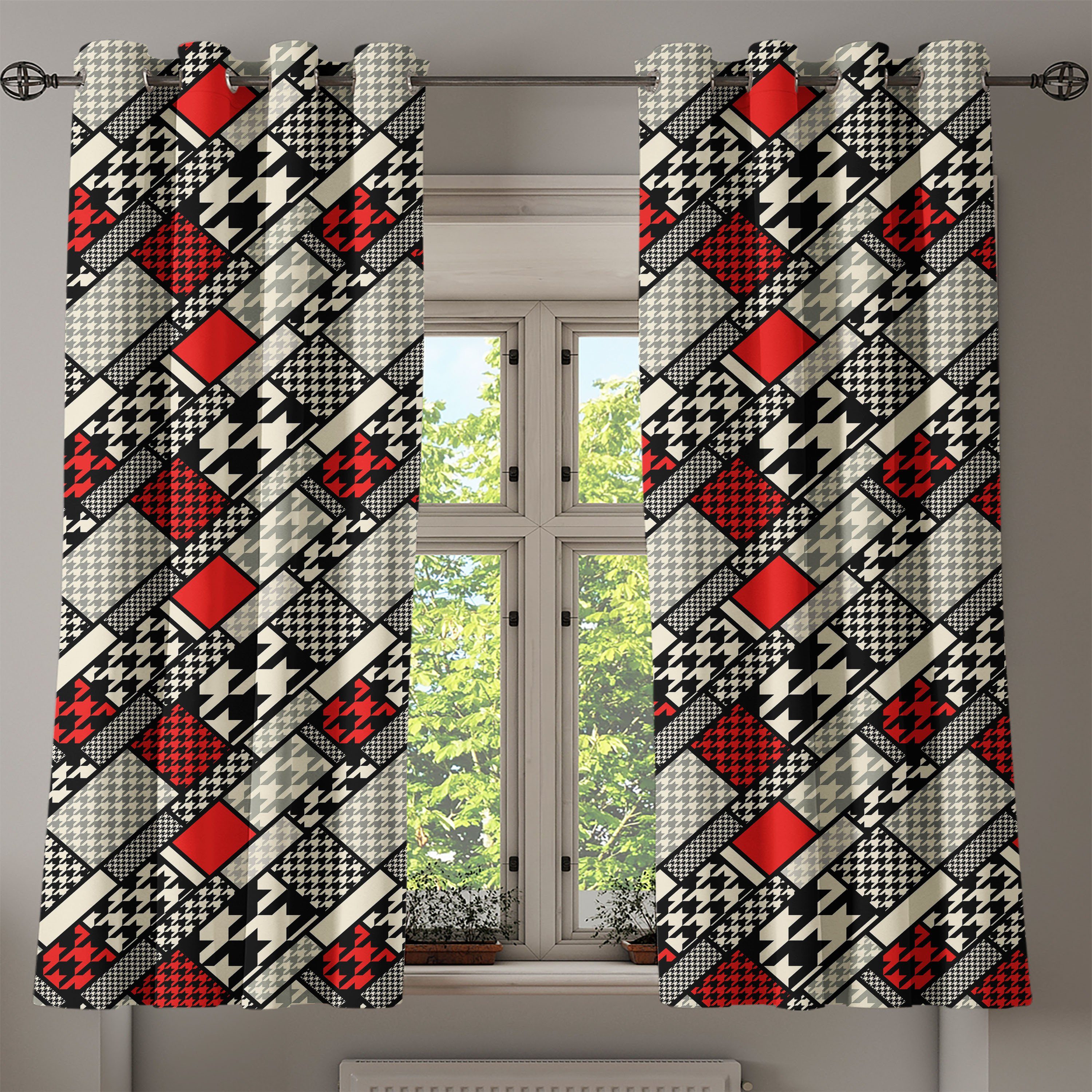 Abakuhaus, Gardine Design minimalistisches Schlafzimmer Modern Wohnzimmer, 2-Panel-Fenstervorhänge Dekorative für