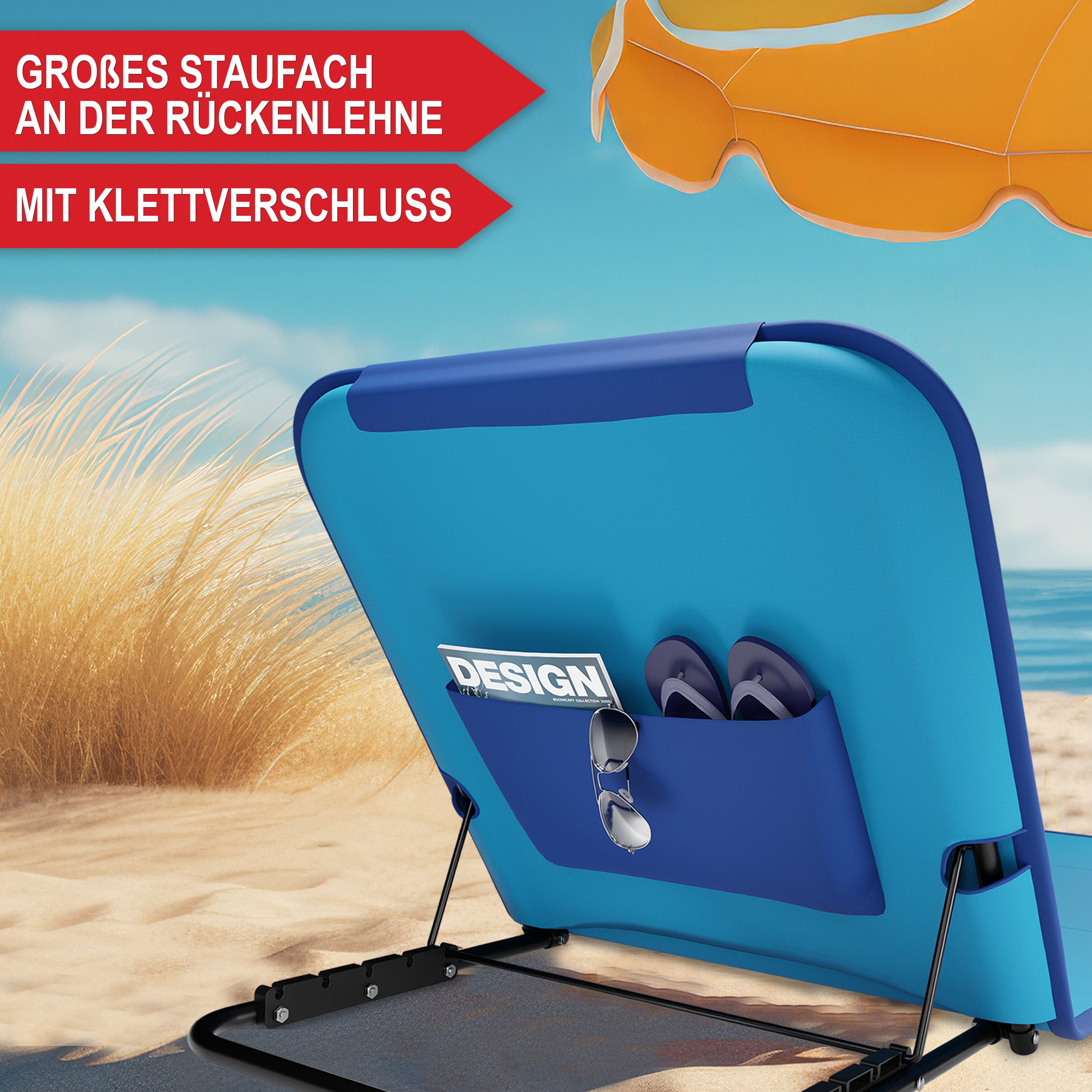 Onbest Campingliege Strandliege klappbar mit Nackenkissen günstig online kaufen