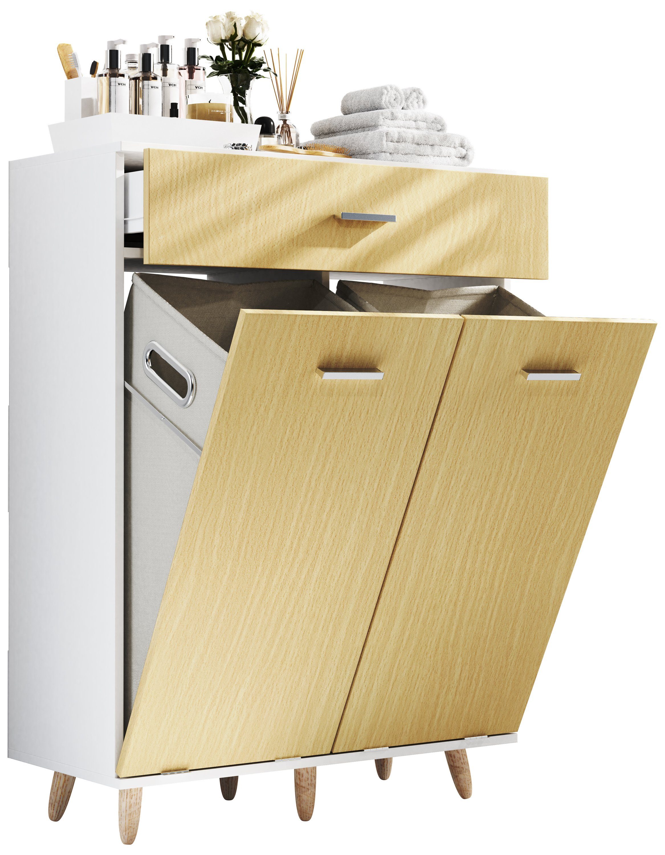 Hochschrank Wäscheschrank Wäschetruhe Wäschebox Landos M