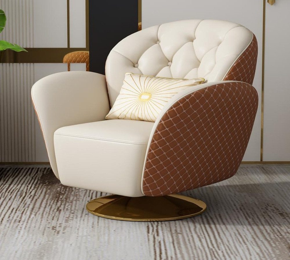 Xlmoebel Loungesessel Luxus Wohnzimmerclub Sitzmöbel Designsofa Relax Ledersessel (Sessel), Hergestellt in Europa