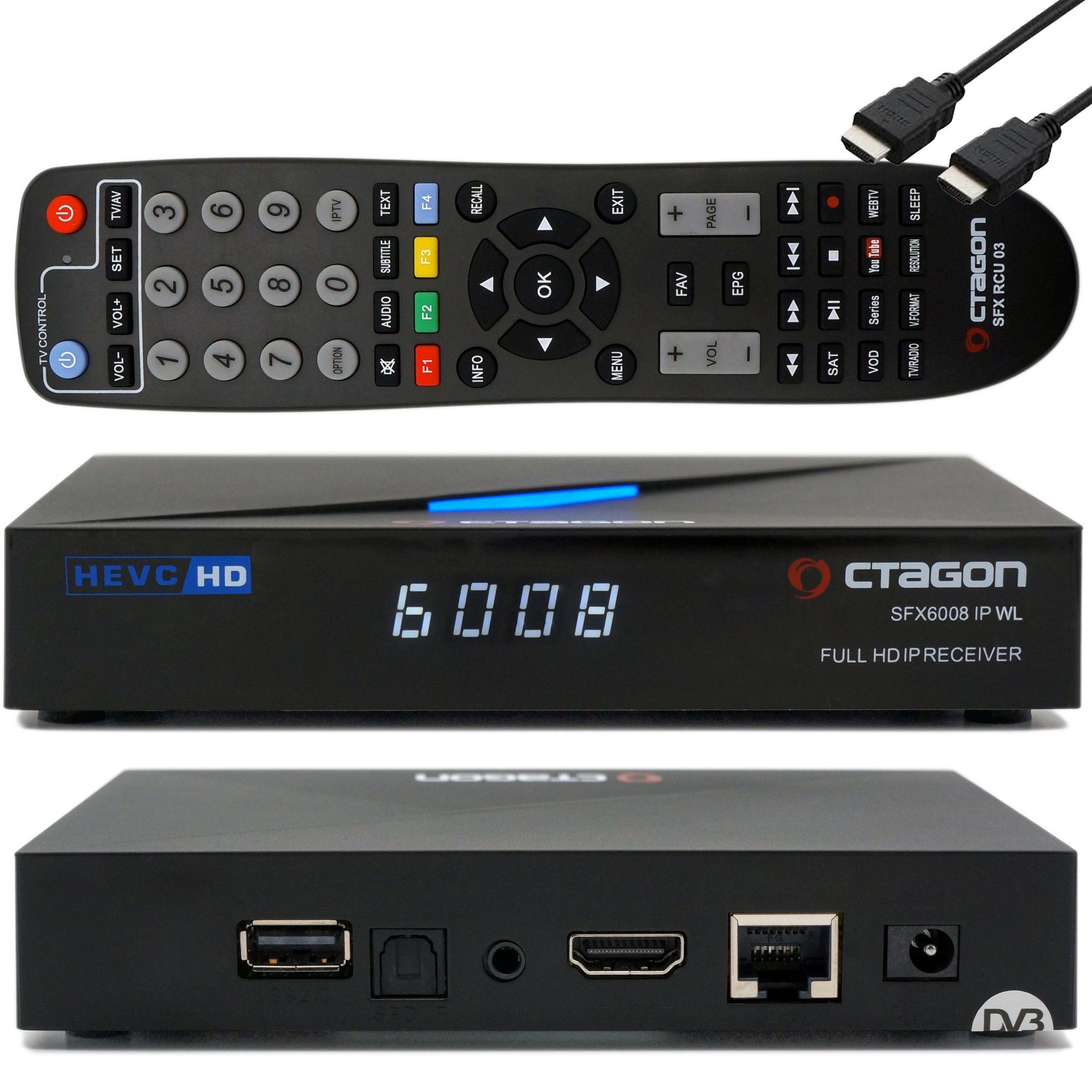 OCTAGON Streaming-Box SFX6008 IP WL Linux - mit Sat Receiver Smart to HEVC IPTV E2 HD H.265