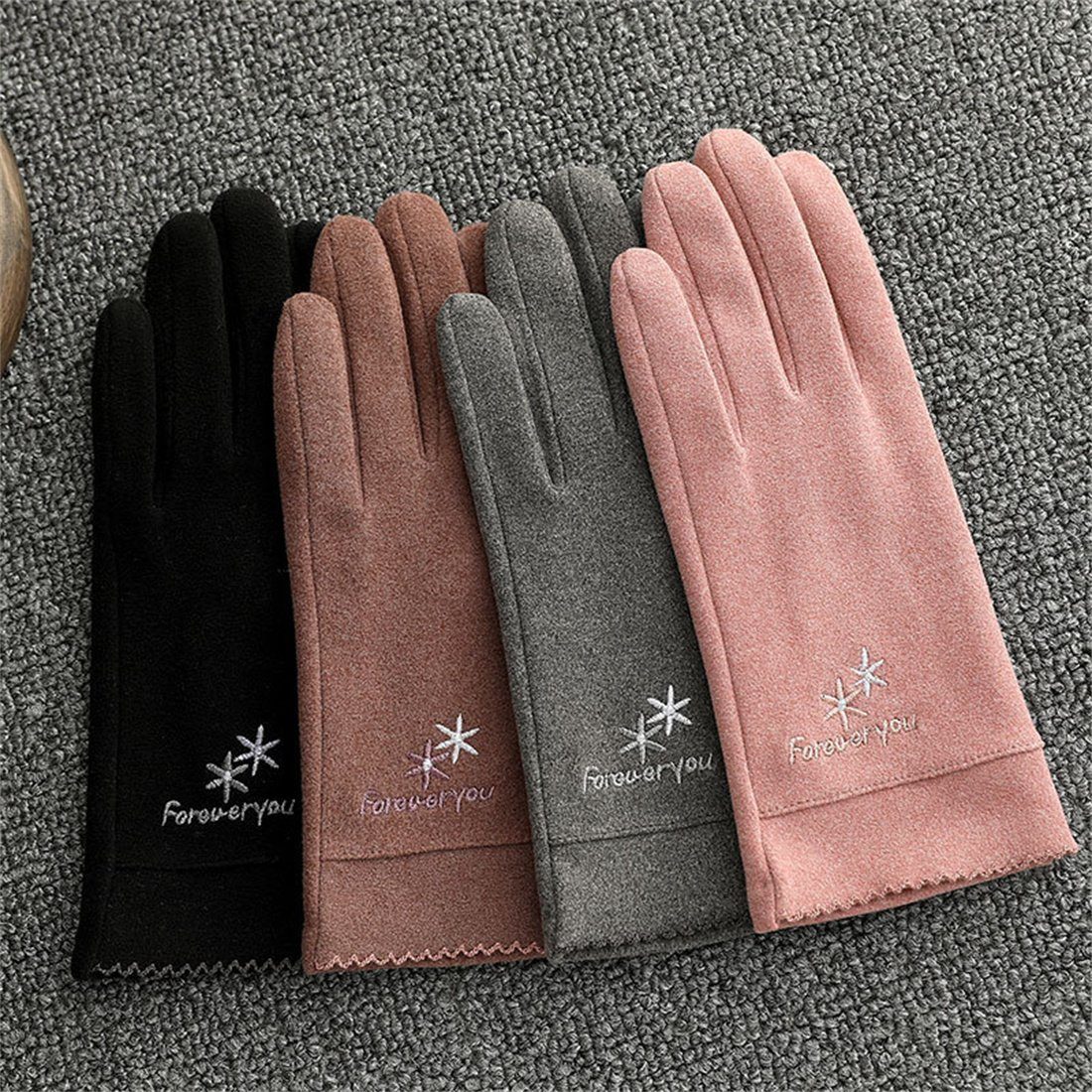 Warme Kaffee DÖRÖY Handschuhe Winter Damenmode Touchscreen Reithandschuhe, Fleecehandschuhe