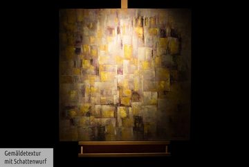 KUNSTLOFT Gemälde Laternenschimmer in der Nacht 80x80 cm, Leinwandbild 100% HANDGEMALT Wandbild Wohnzimmer