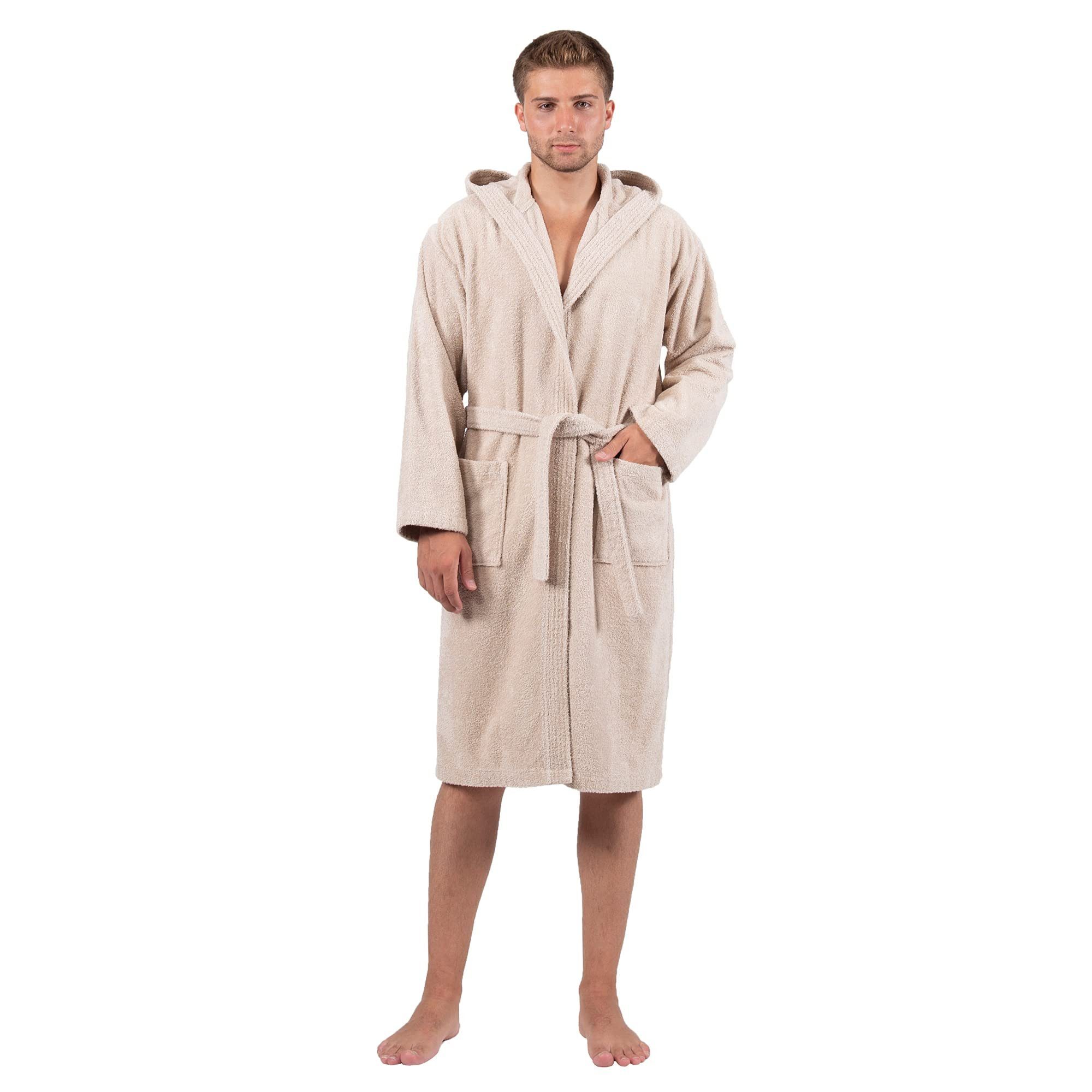Herrenbademantel Komfortec Bademantel Herren mit Kapuze, 100% Weich, Frotti günstig online kaufen