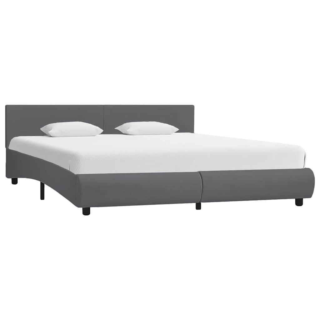 vidaXL Bett Bettgestell mit LED Grau Kunstleder 180x200 cm