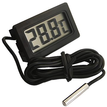 Retoo Raumthermometer Mini Thermometer LCD Digital Temperatur Messgerät Anzeige Fühler, Set, Thermometer mit der Sonde, Zwei Batterien, kompakte Größe,Kabel 1M,wasserbeständige Sonde,Präzision der Messung