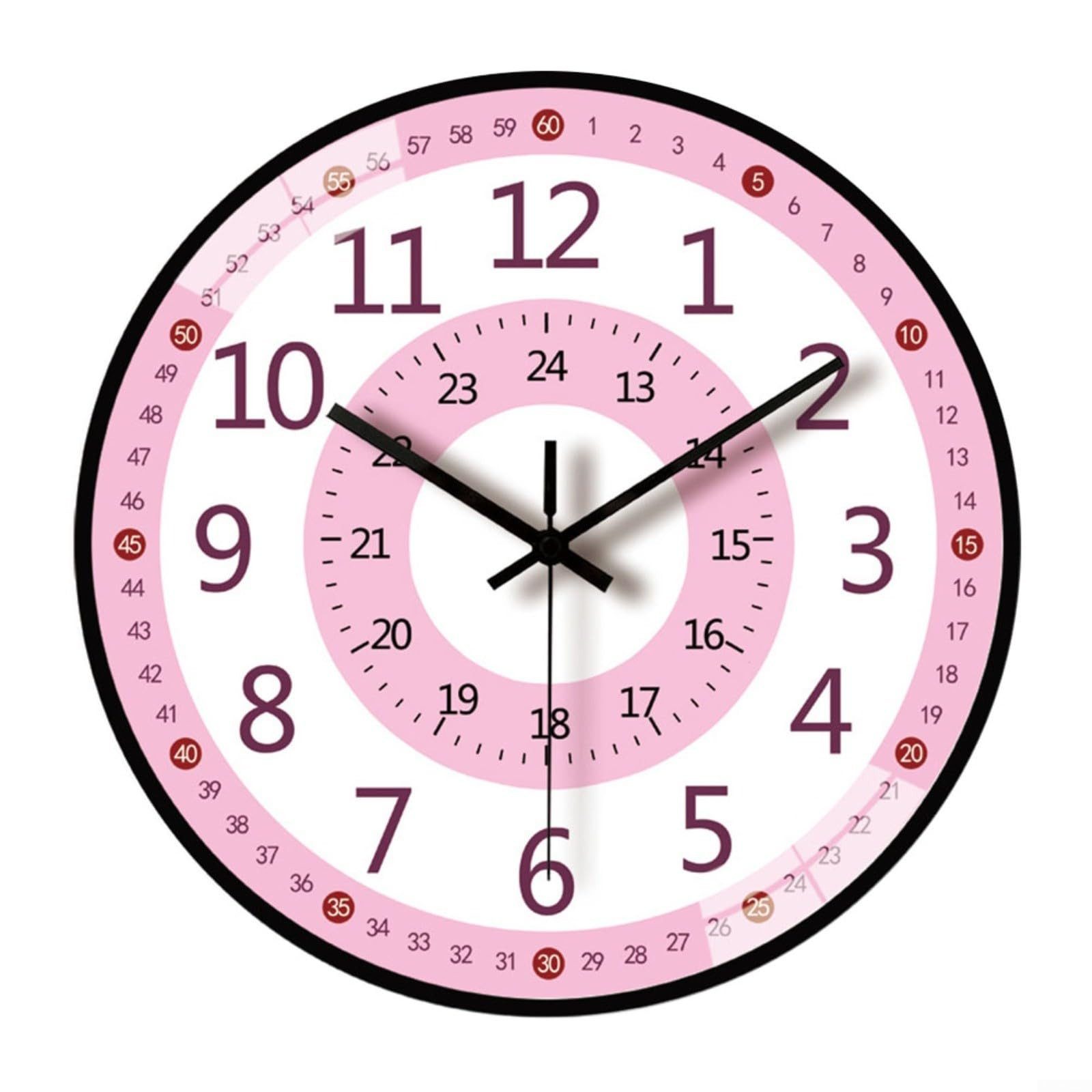 RWEUOQ Wanduhr Kinderwanduhr Lernuhr Geräuscharme,Lernuhr für günstig online kaufen