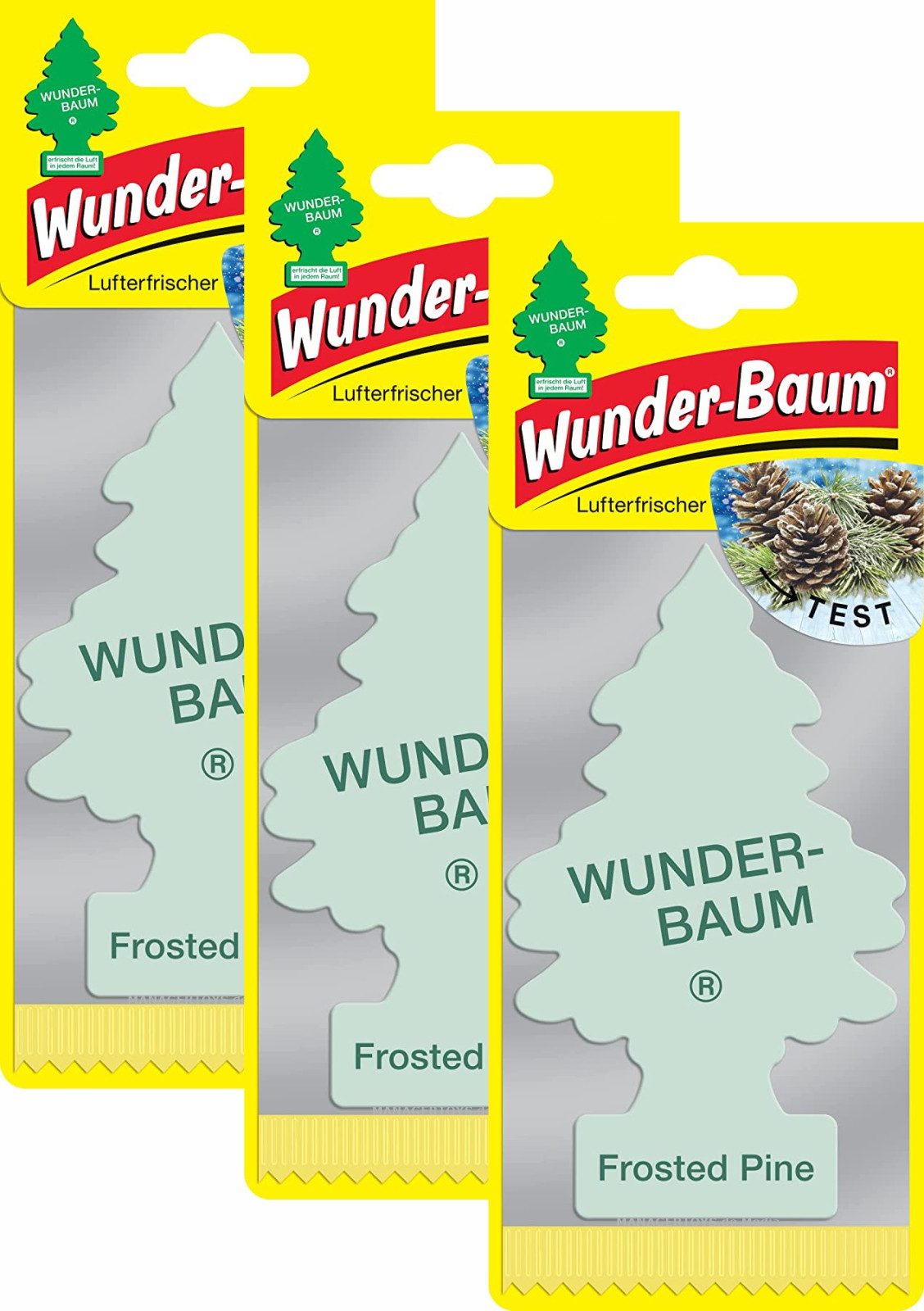 Wunder-Baum Raumduft Frosted Pine 3er Duftbäumchen Wunderbaum 3 Set Lufterfrischer Tanne
