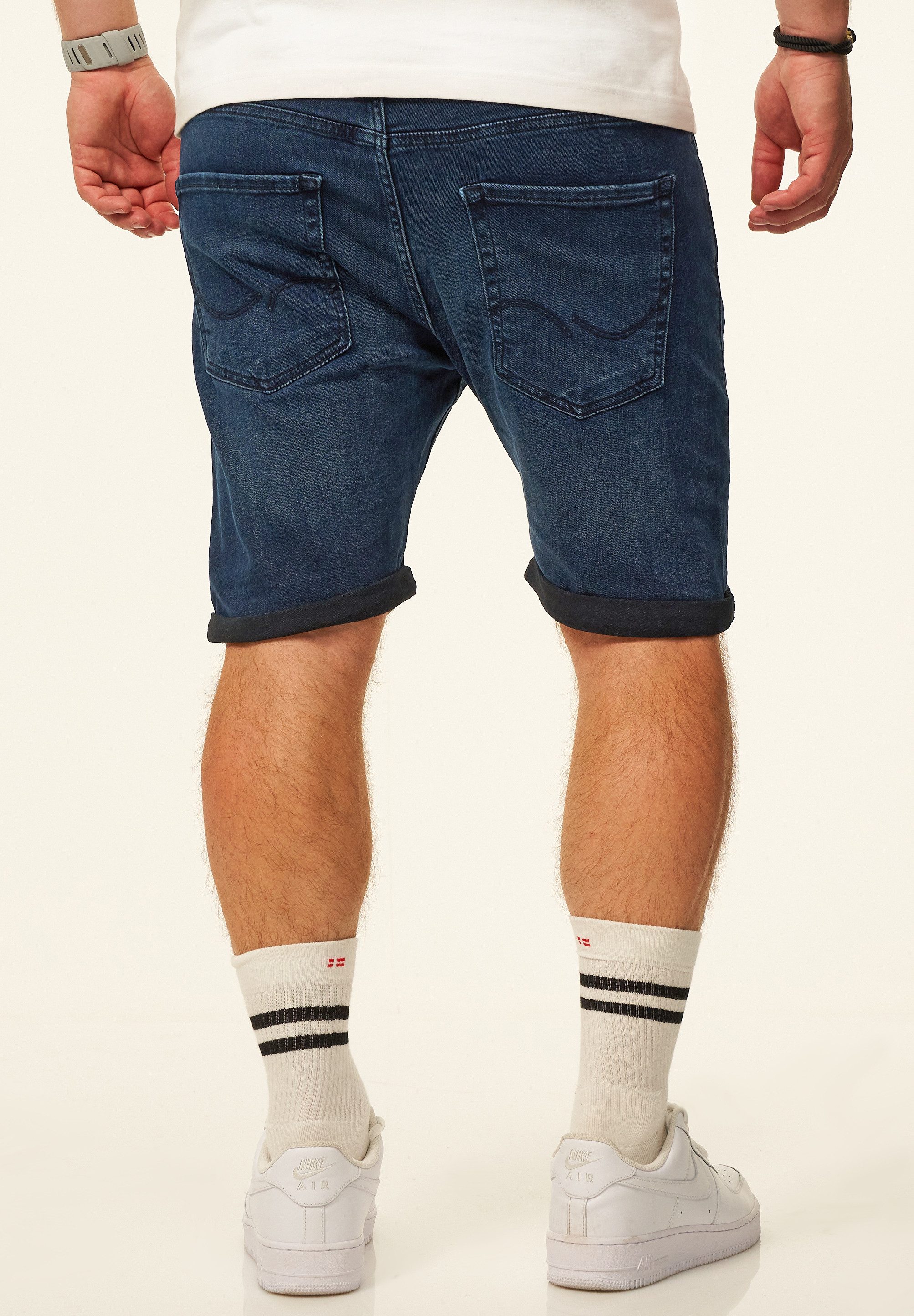 Jack & Jones Jeansshorts RICK Kurze Hose Original Denim mit Stretch Kurze Jeanshose im Destroyed Look & Regular-Fit für Herren – Bild 4 von 5