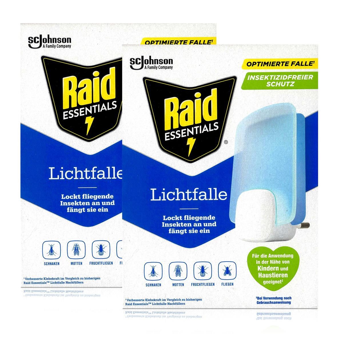 Raid Insektenfalle Raid Essentials Lichtfalle Stecker gegen fliegende Insekten (2er Pack)