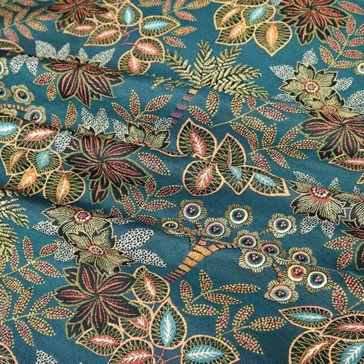 Thumbnail - Stofferia Stoff Dekostoff Jacquard Paradise Paon, Breite 140 cm, Meterware