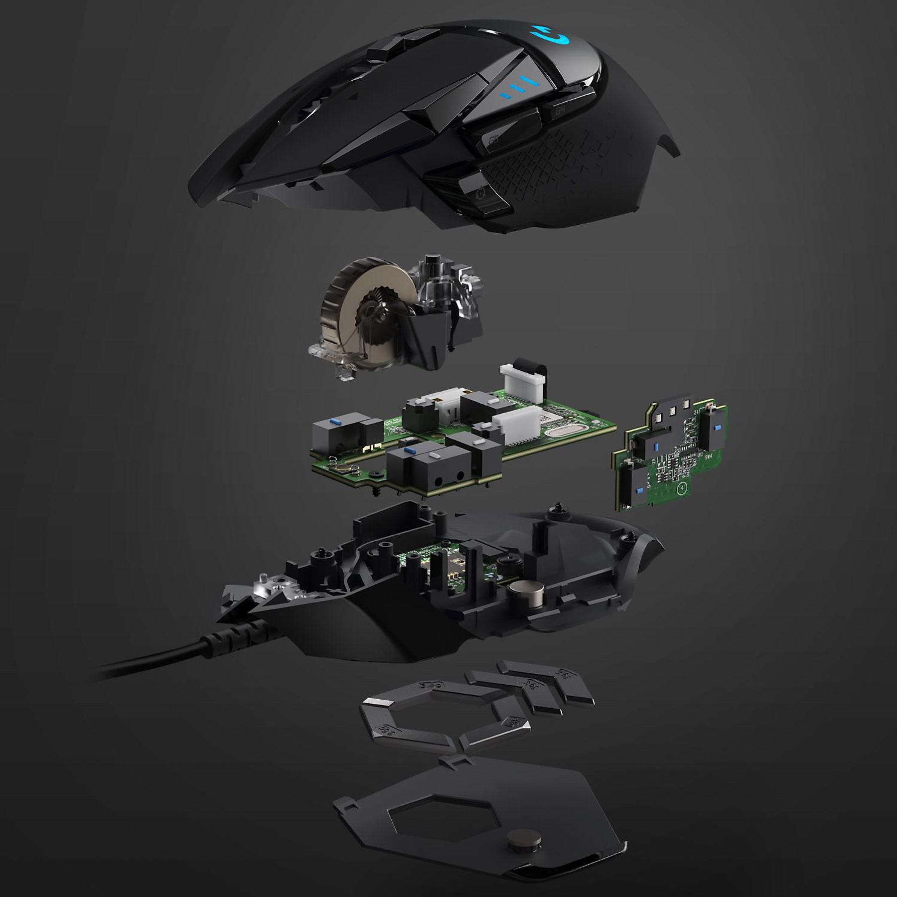 Logitech G G502 HERO, 25.600 DPI, 11 Tasten, RGB, Gewicht anpassbar Gaming-Maus (kabelgebunden, DPI-Umschalttaste, programmierbare Tasten)