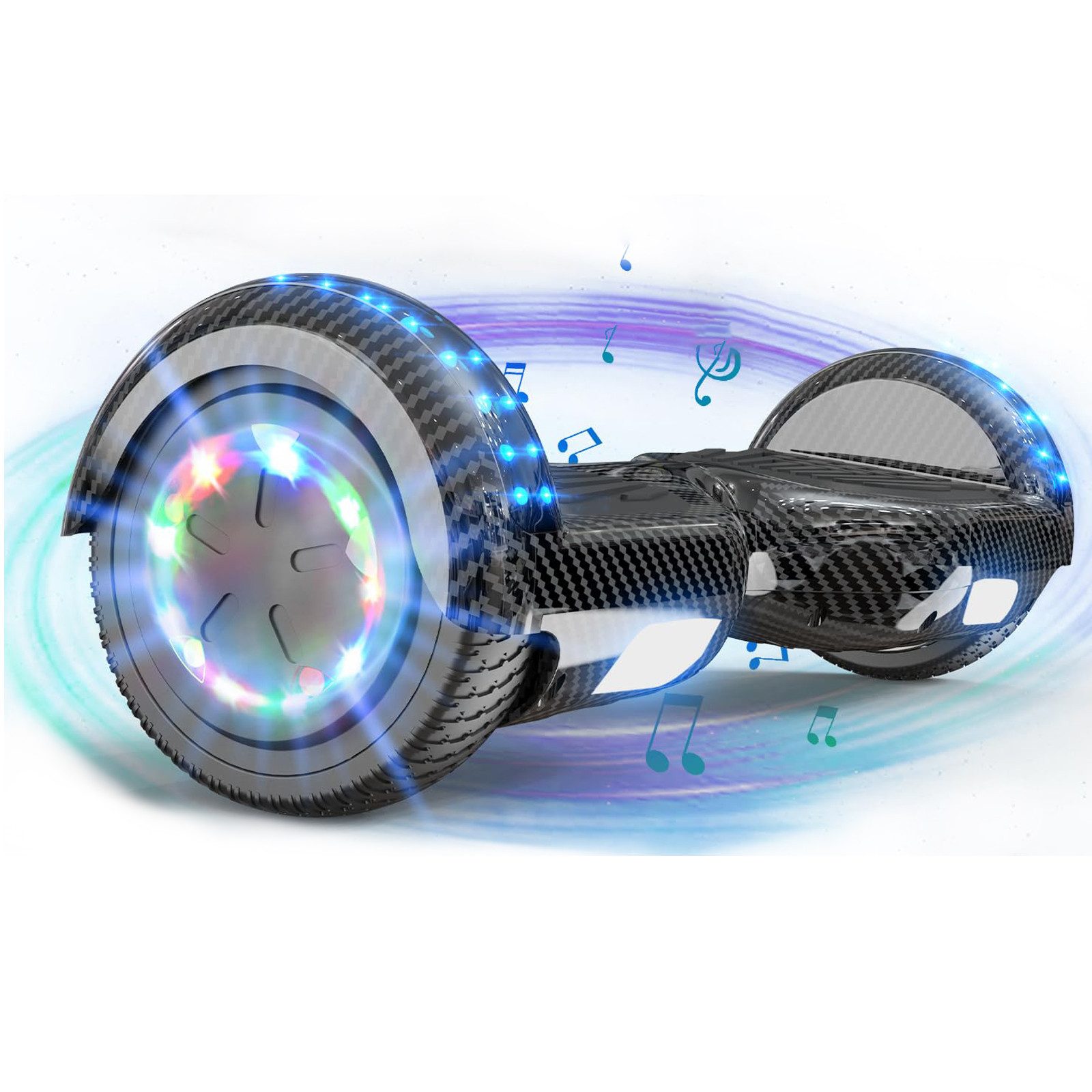 EVERCROSS TECH Balance Scooter 6.5” Hoverboard, Leuchtende Reifen, Bluetooth-Musik, LED-Lichter