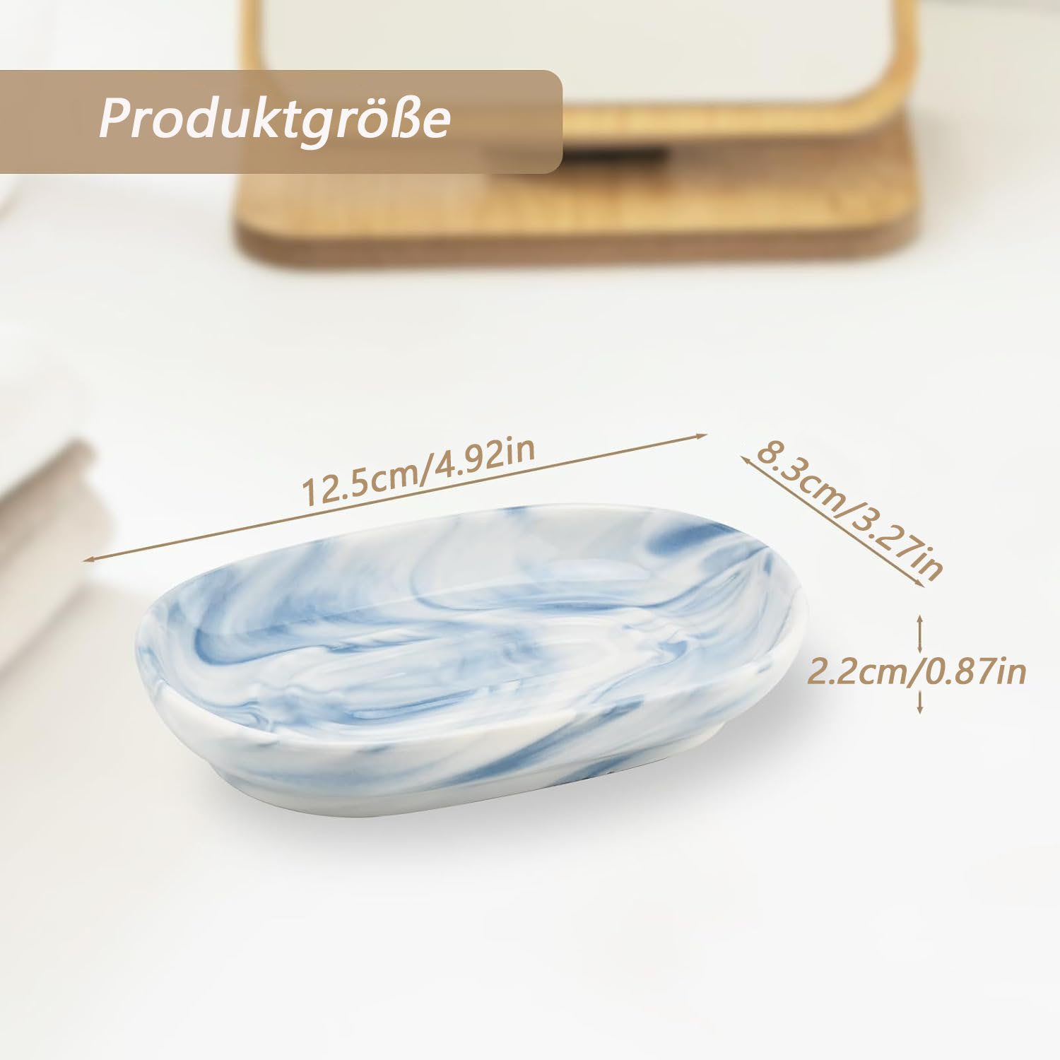 Auledio Seifenschale Keramik-Seifenschale im Marmorlook, rutschfest, für de günstig online kaufen