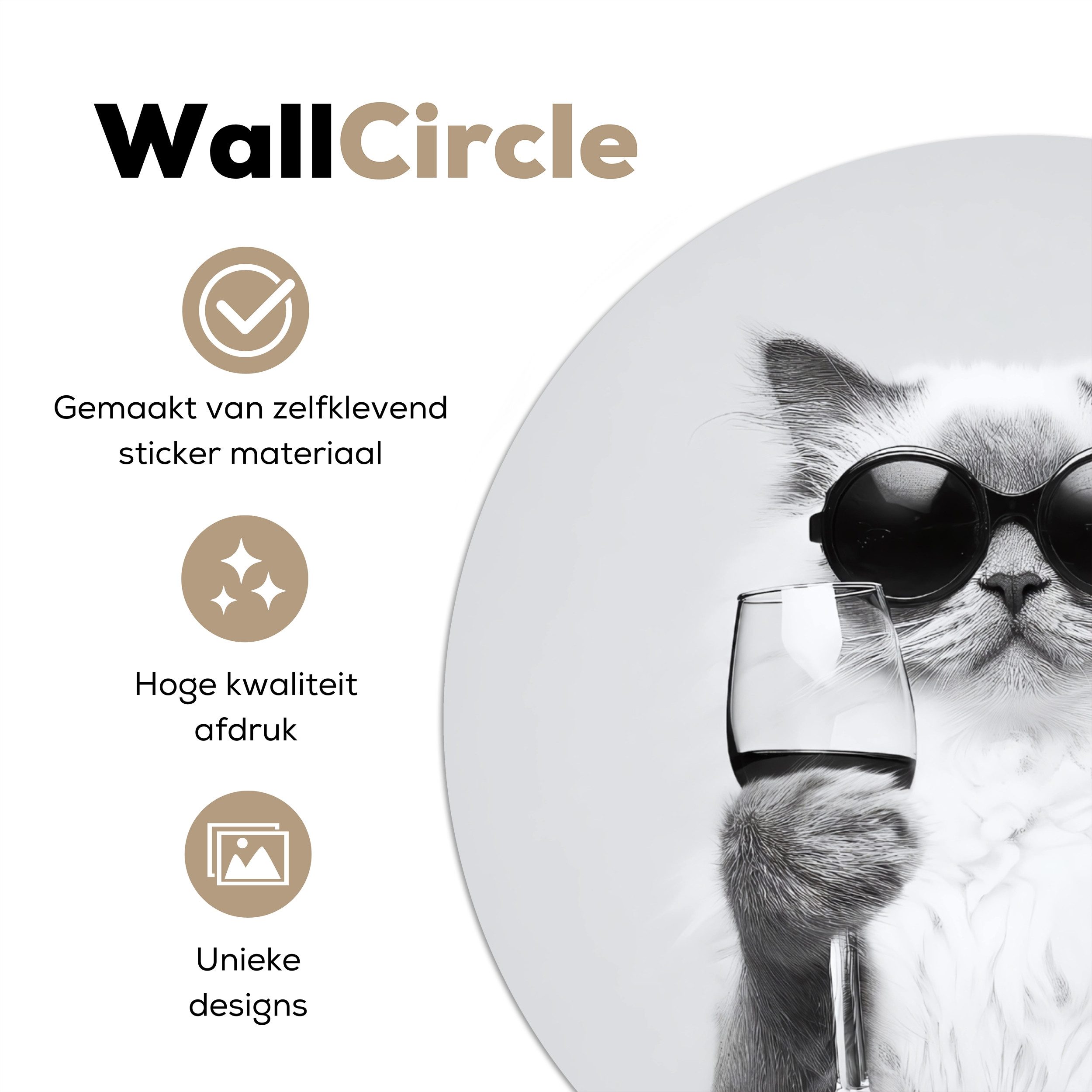 MuchoWow Wandsticker Katze - Sonnenbrille - günstig online kaufen