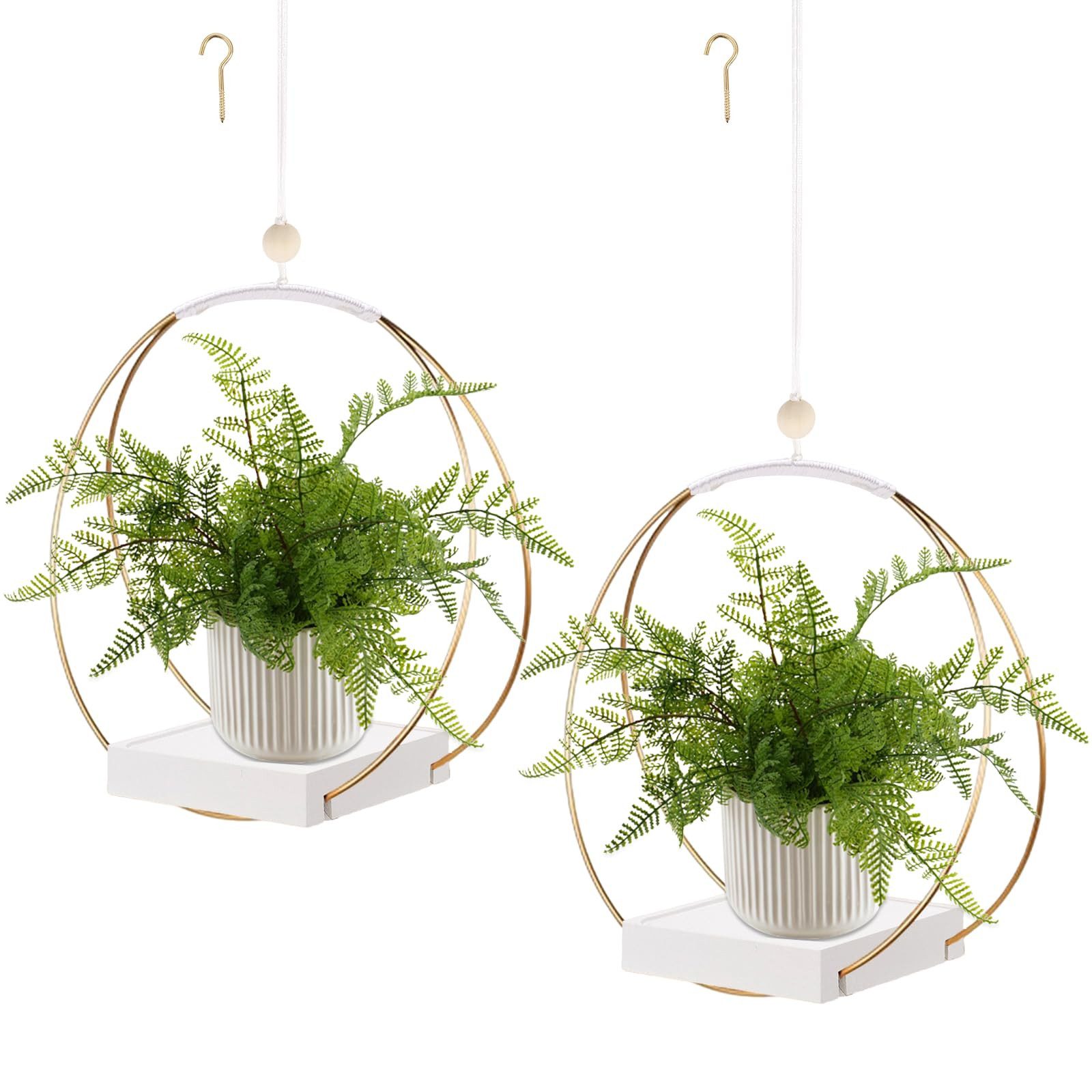 Coonoor Blumenampel Hängende Blumenampel Metall Blumentopf (2 St), Schwarz günstig online kaufen