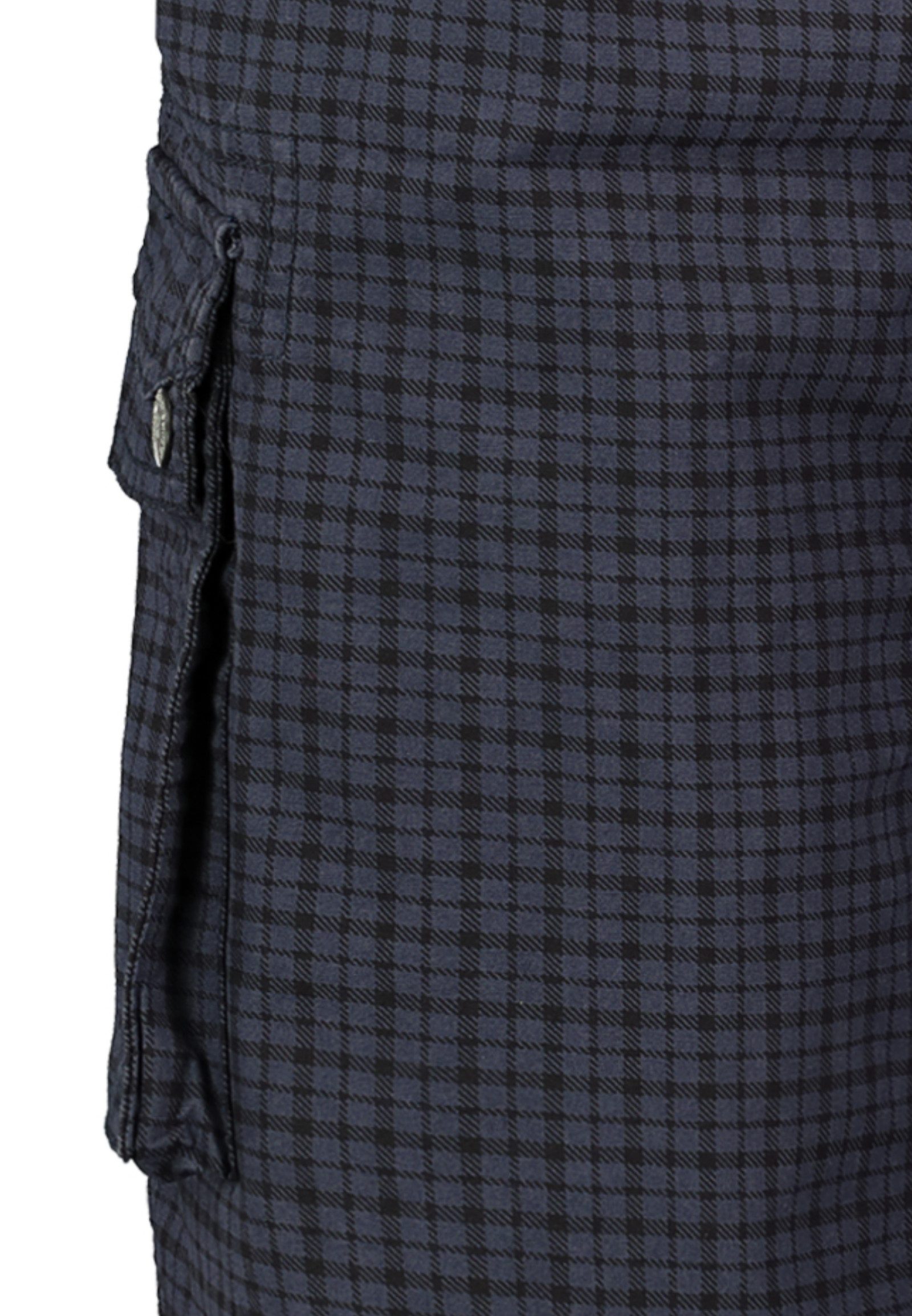 SUBLEVEL Cargoshorts Kariertes Design mit Capri Style für Herren Baumwolle Regular Fit kariert atmungsaktiv Reißverschluss