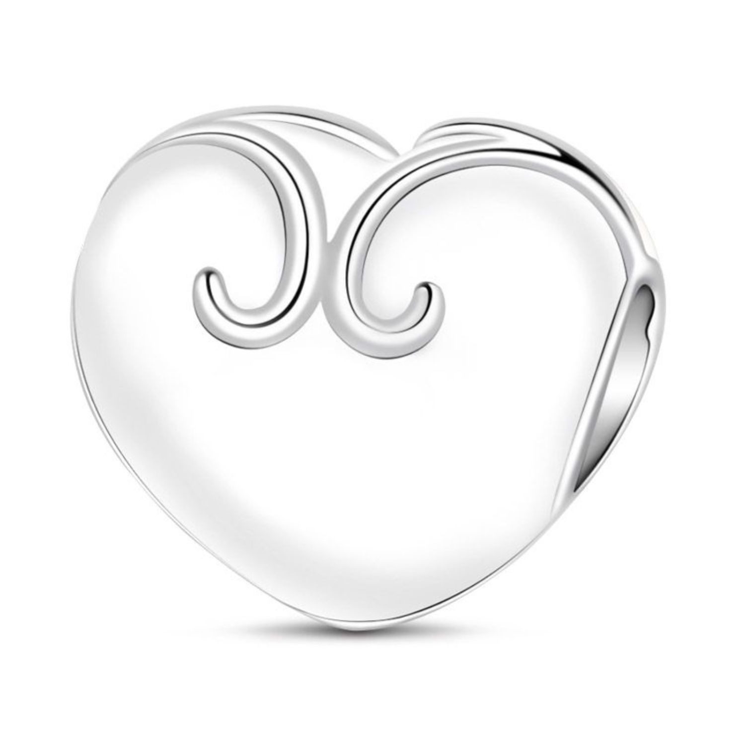 Gnoce Bead Gnoce Charm Eleganzes Herz BUC031 Silber