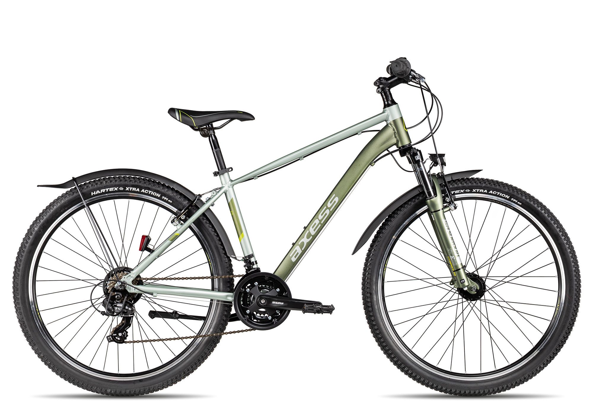 Axess Kinderfahrrad Axess Adventure 27.5, 21 Gang Shimano Tourney 21 Schaltwerk, Kettenschaltung, Straßenausstattung grün
