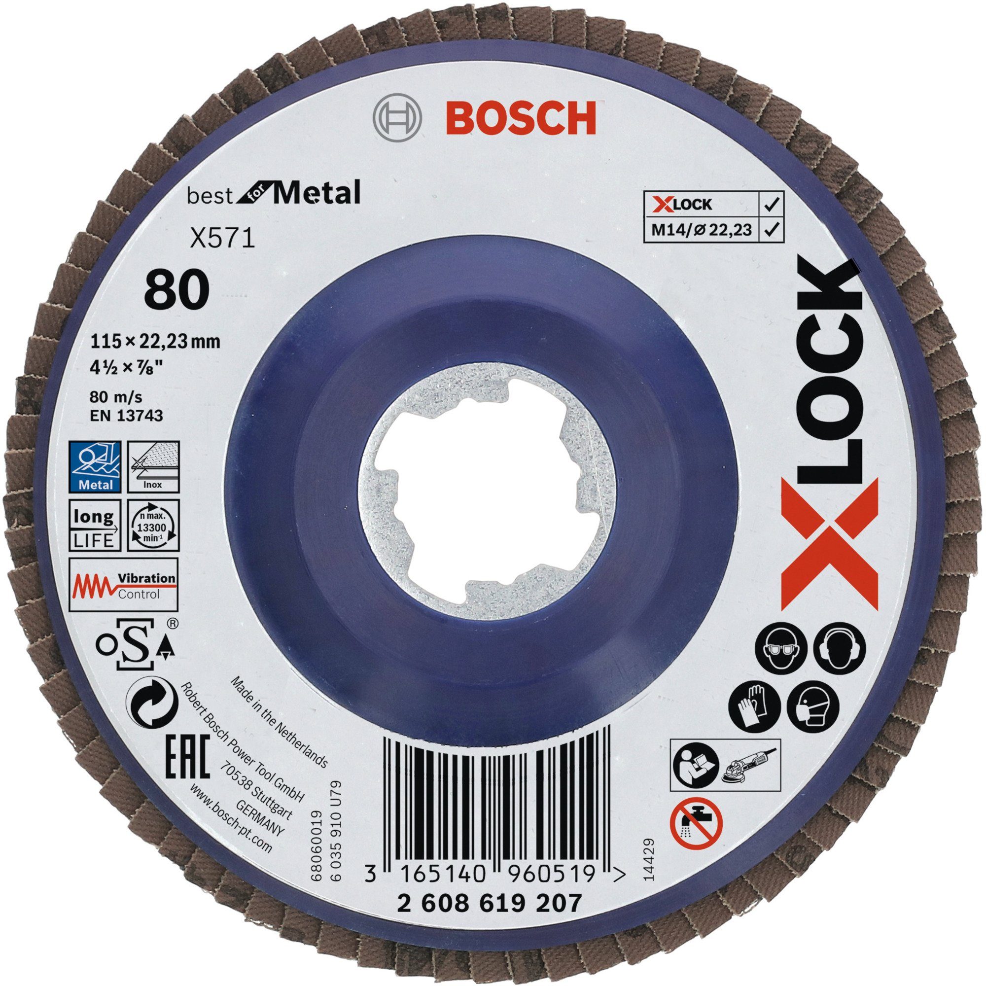 BOSCH Schleifscheibe Bosch Professional X-LOCK Fächerscheibe X571 Best