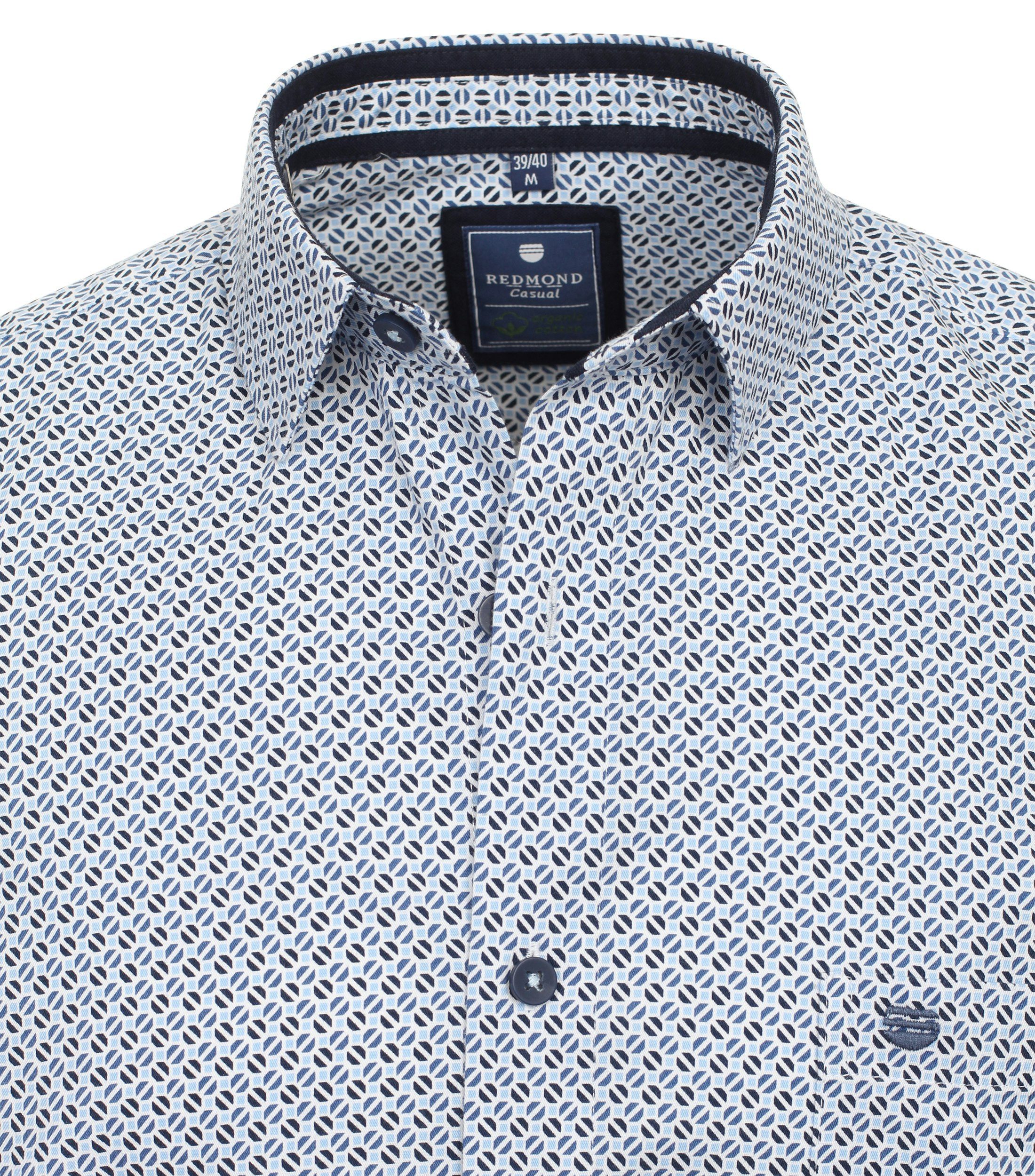 Redmond Langarmhemd Freizeithemd - Comfort Fit - Langarm - Einfarbig - Blau