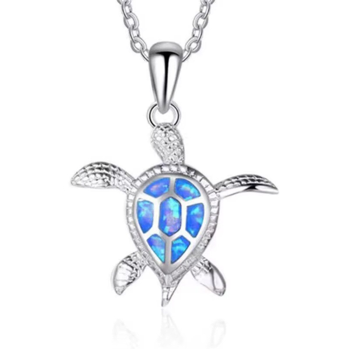 Kette mit Anhänger Halskette Edelstahlkette Venezianerkette mit Schildkröten-Anhänger