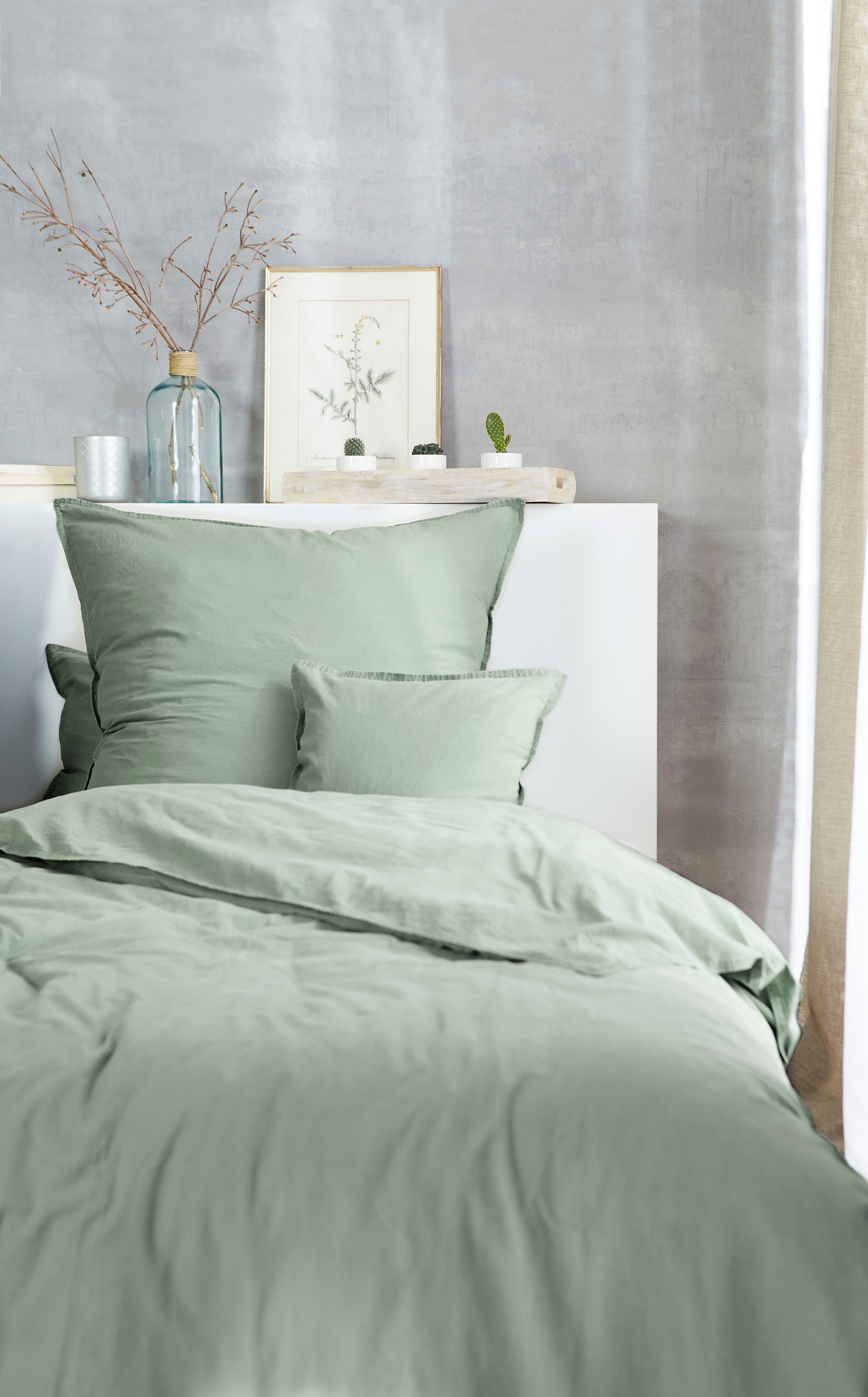 Primera Bettwäsche Stone-Washed in Gr. 135x200, 155x220 oder 200x200 cm, Renforcé, 2 teilig, 100% Baumwolle, Bettwäsche in feinem Knitterlook, weicher Griff