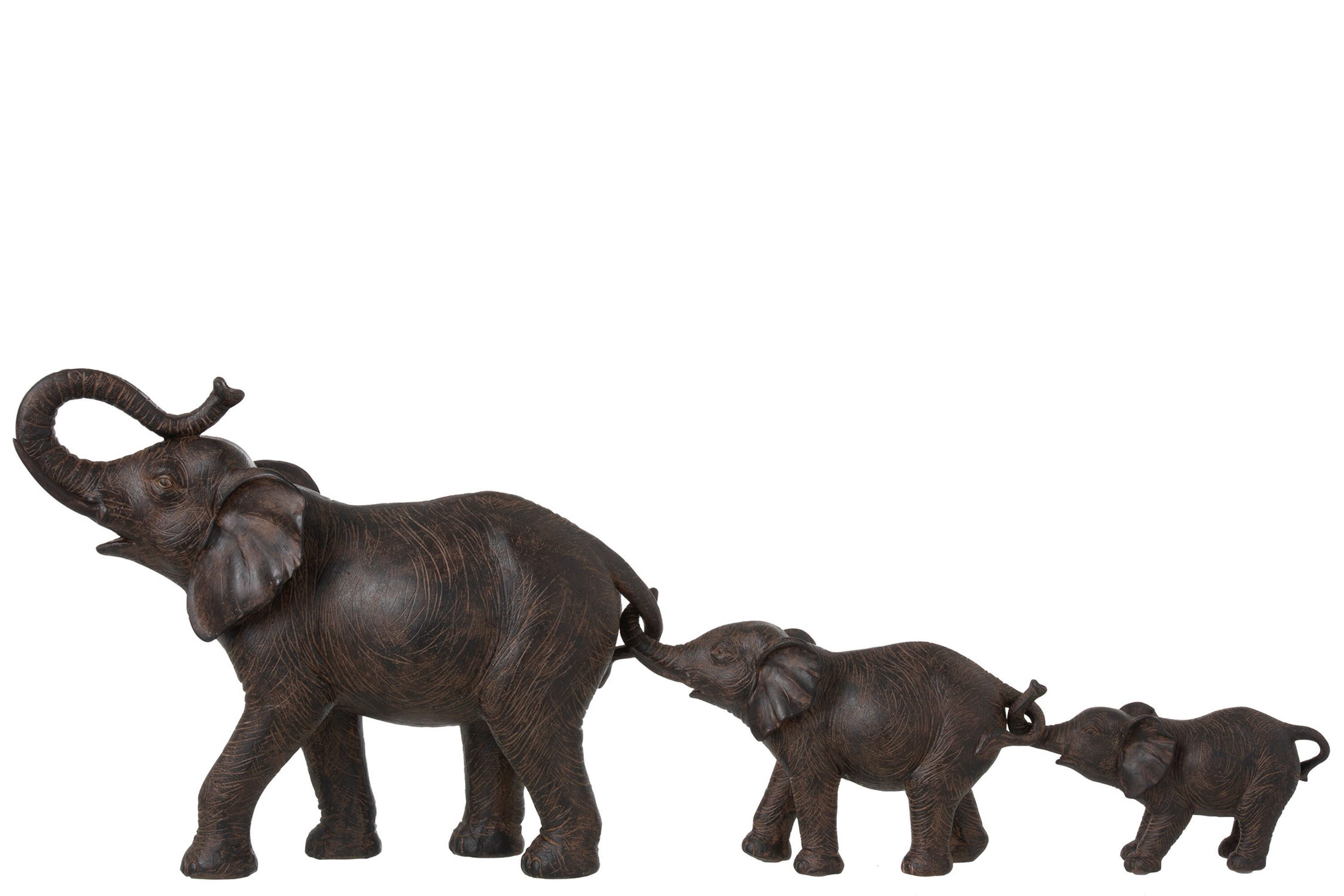 Tierfigur Figur aus 3 Elefanten Mutter & Kinder braun / weiß
