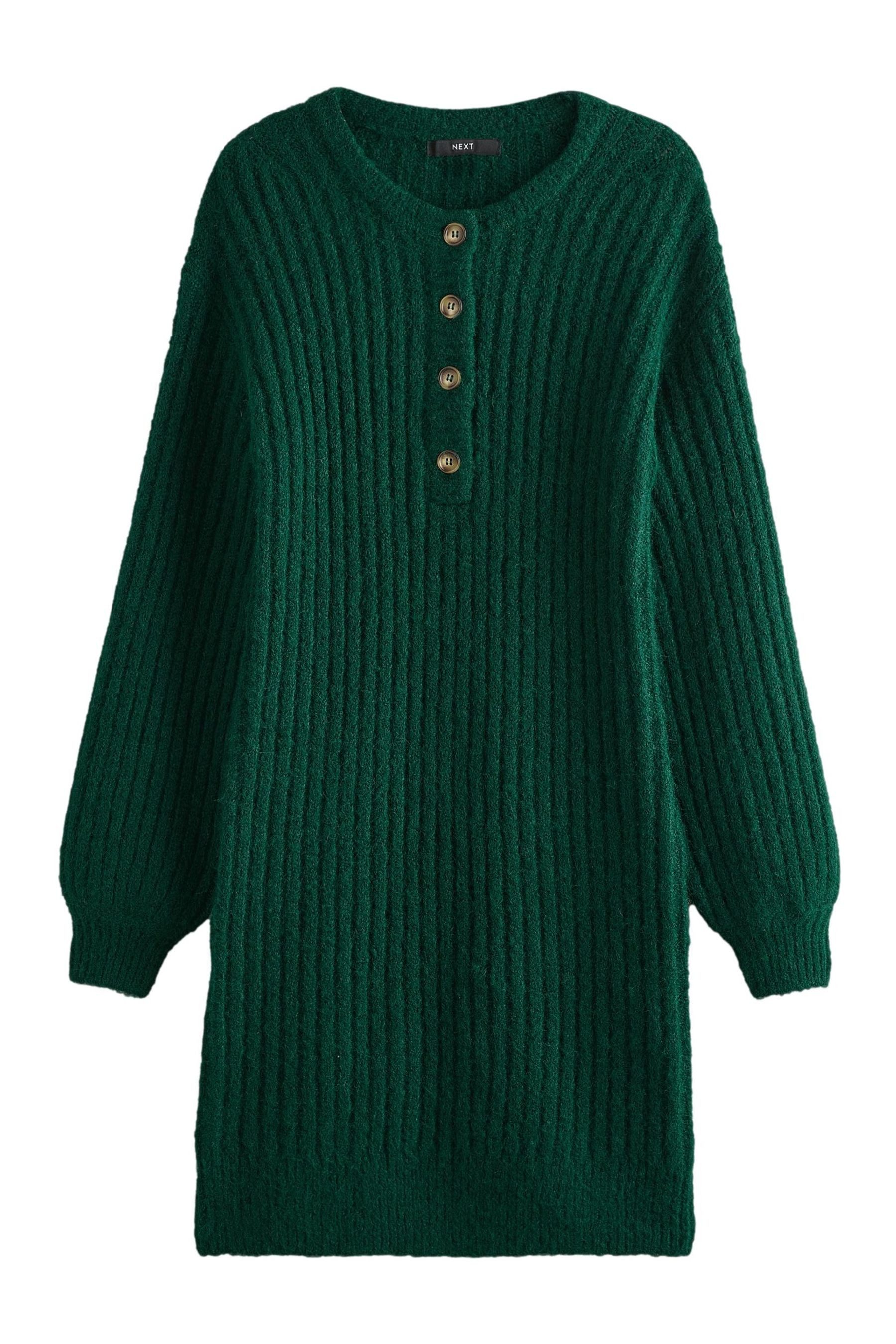 Minikleid Gestricktes Mini-Strickkleid mit Knopf