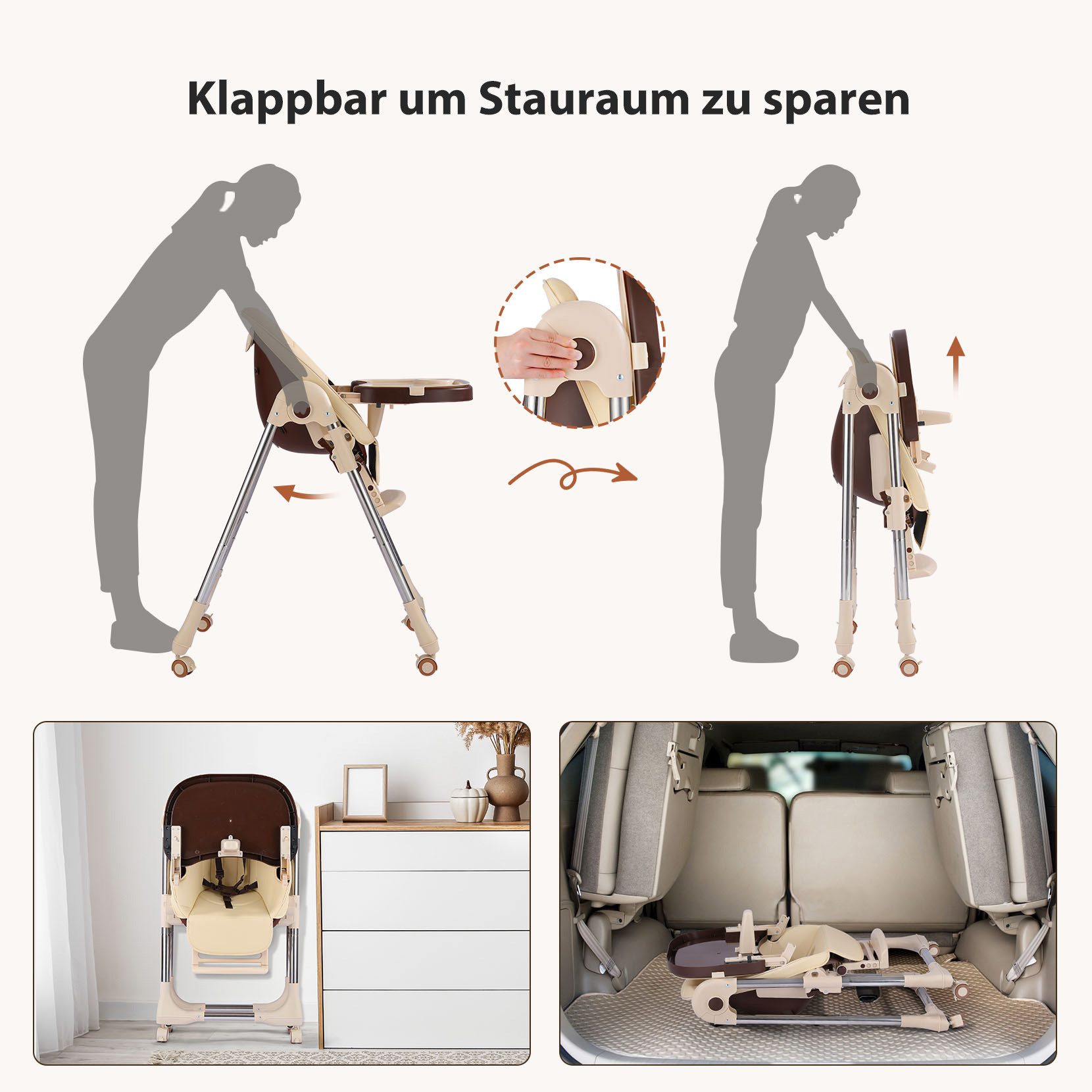 Onasti Kinderstuhl Stuhl Baby Kinderstuhl Klappbar kinderstuhl Mitwachsend Stuhl