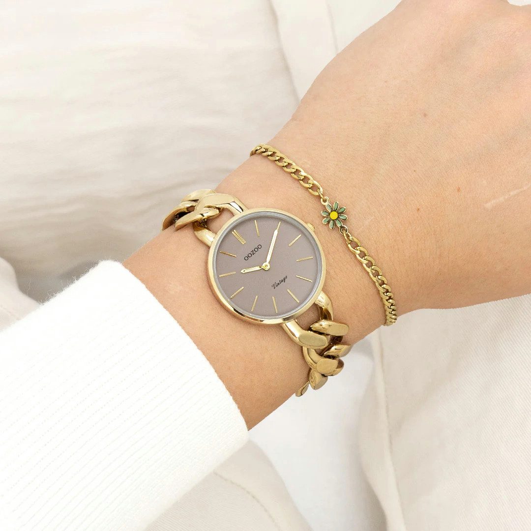OOZOO Quarzuhr Damenuhr C20358 Taupe Kettenarmband günstig online kaufen