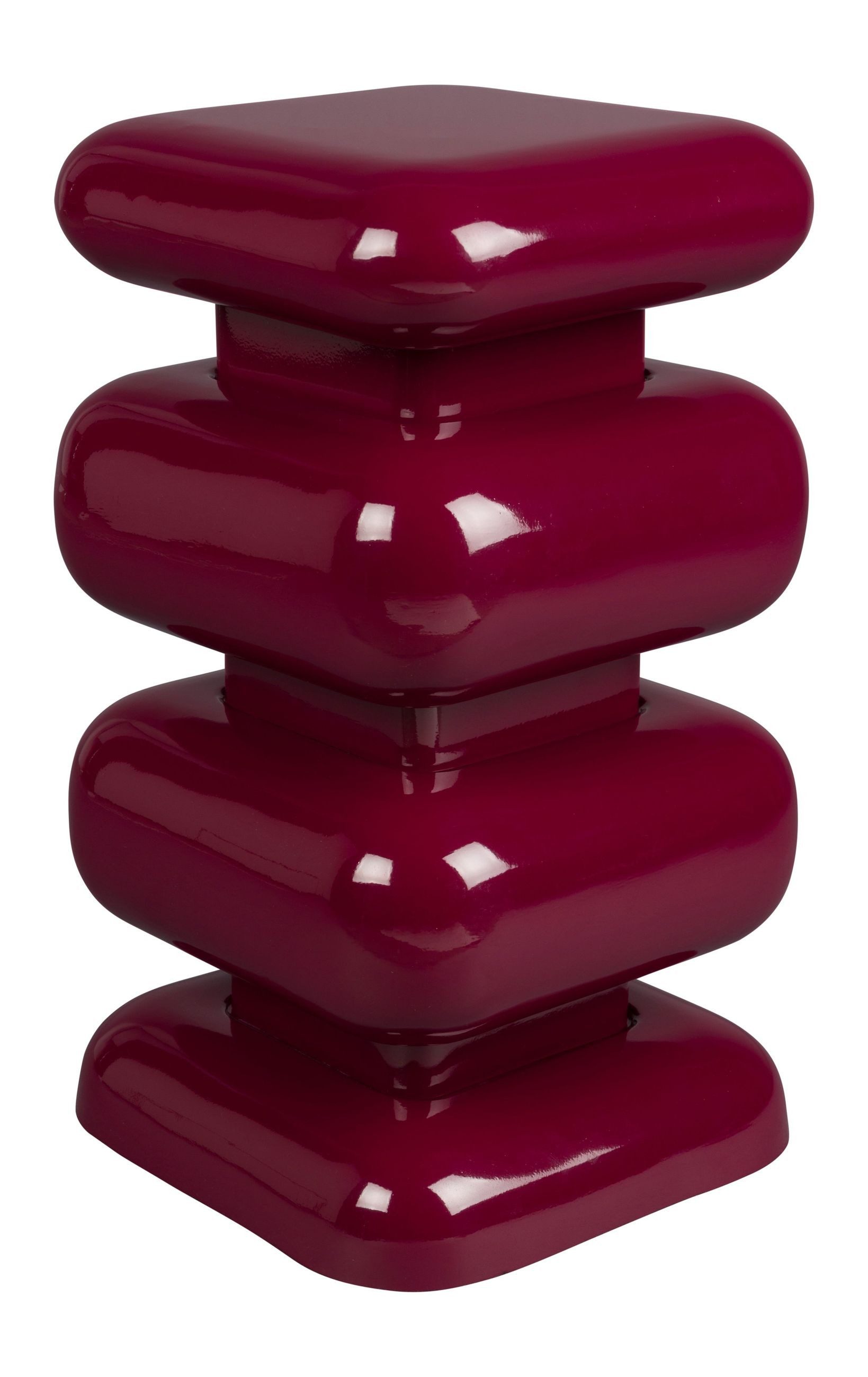 Dutchbone Barhocker Hocker Stubby Bordeaux aus Eisen im 70er-Retro-Design von Dutchbone