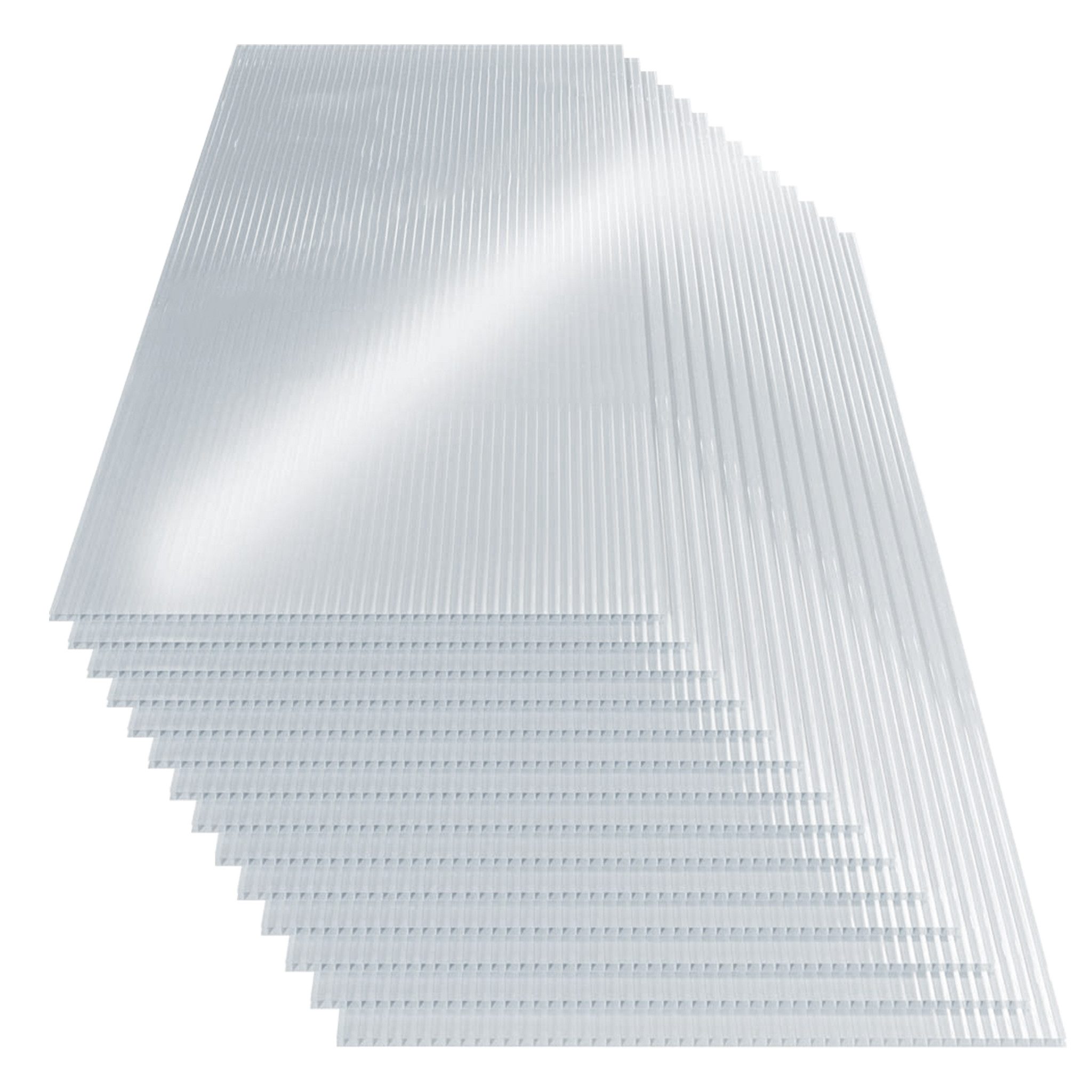 BlingBin Hohlkammerplatte Gewächshausplatten Polycarbonatplatten Transparente Пластины с двойными стенками, 4 mm, (14 Stück, 14-St., 61 x 115 cm), 14pcs Hohlkammerstegplatten 4mm für Garten Gewächshäuser