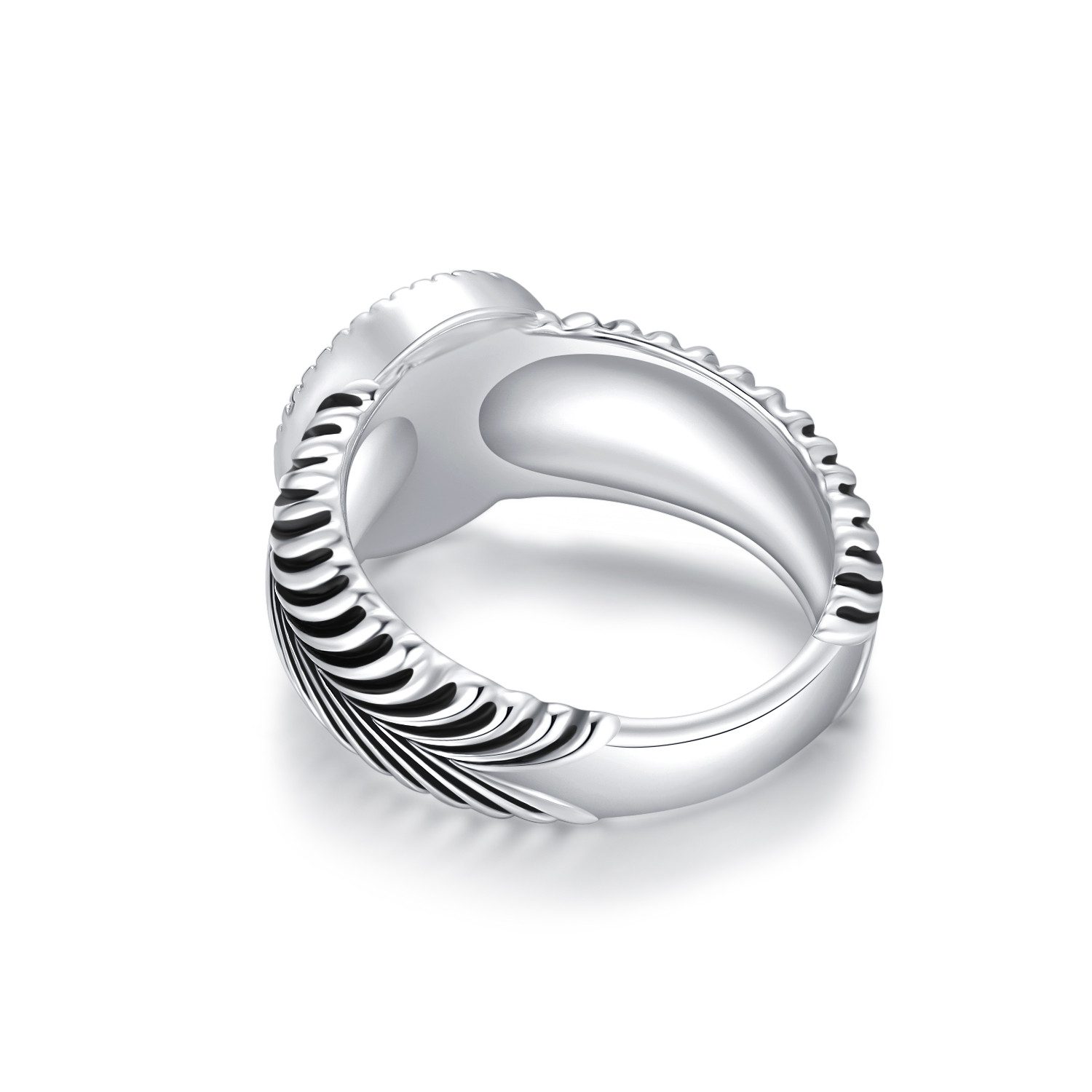 Lisandra Scott Silberring Eleganter Herrenring aus 925 Sterling Silber mit Schwarzem Stein, Klassischer Herrenring – Zeitlos und stilvoll