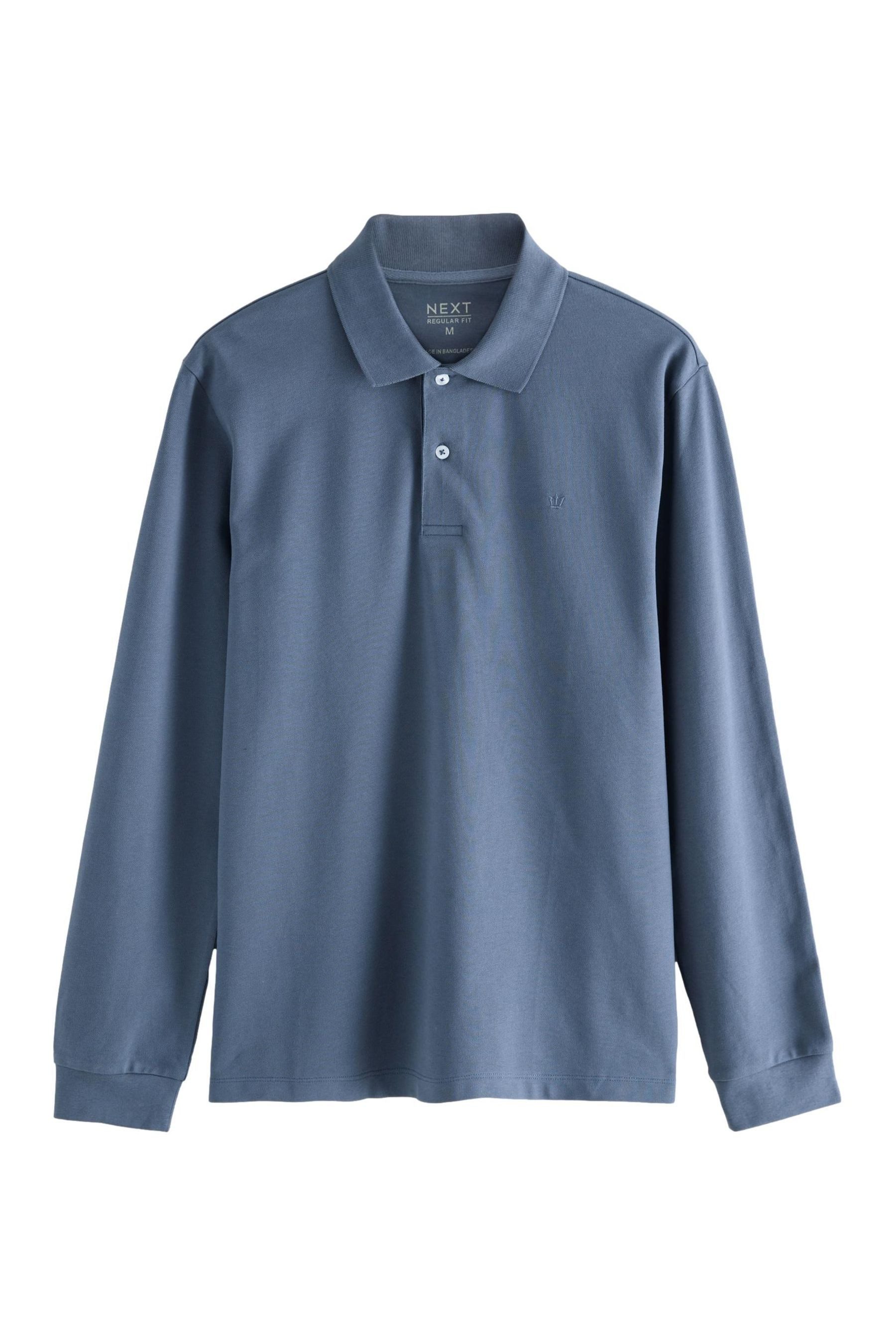 Next Langarm-Poloshirt Regular Fit Lärmeliges Pikee-Poloshirt günstig online kaufen