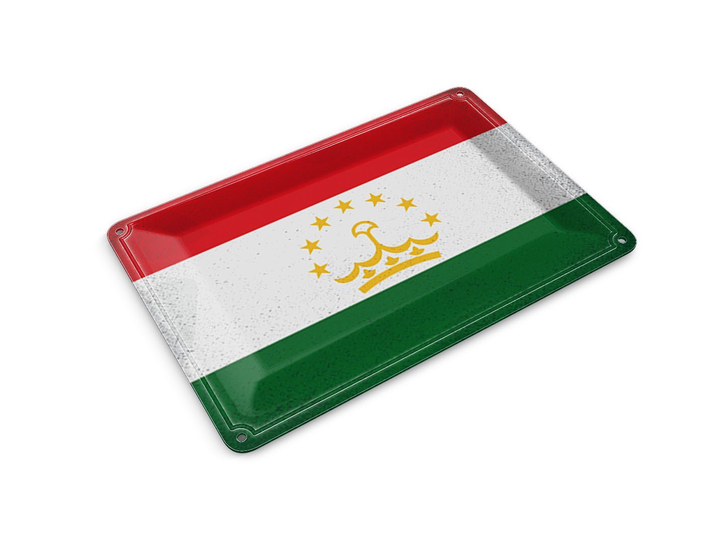 Femer GmbH Postkarte Flagge Tadschikistan 14x10cm Tajikistan Vintage, unfrankiert