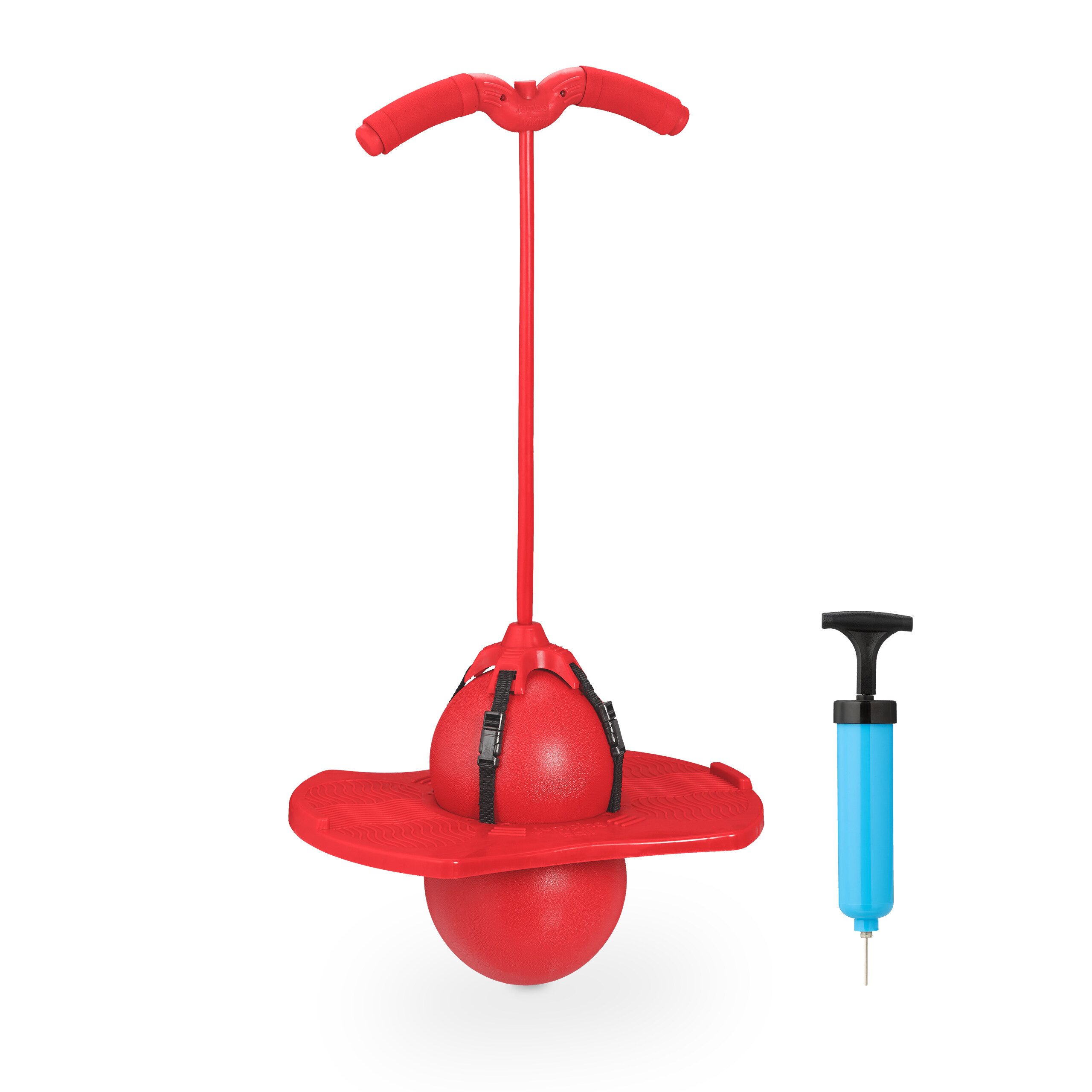 relaxdays Hüpfspielzeug Pogo Ball mit Griffen für Kinder, (2-tlg), rot