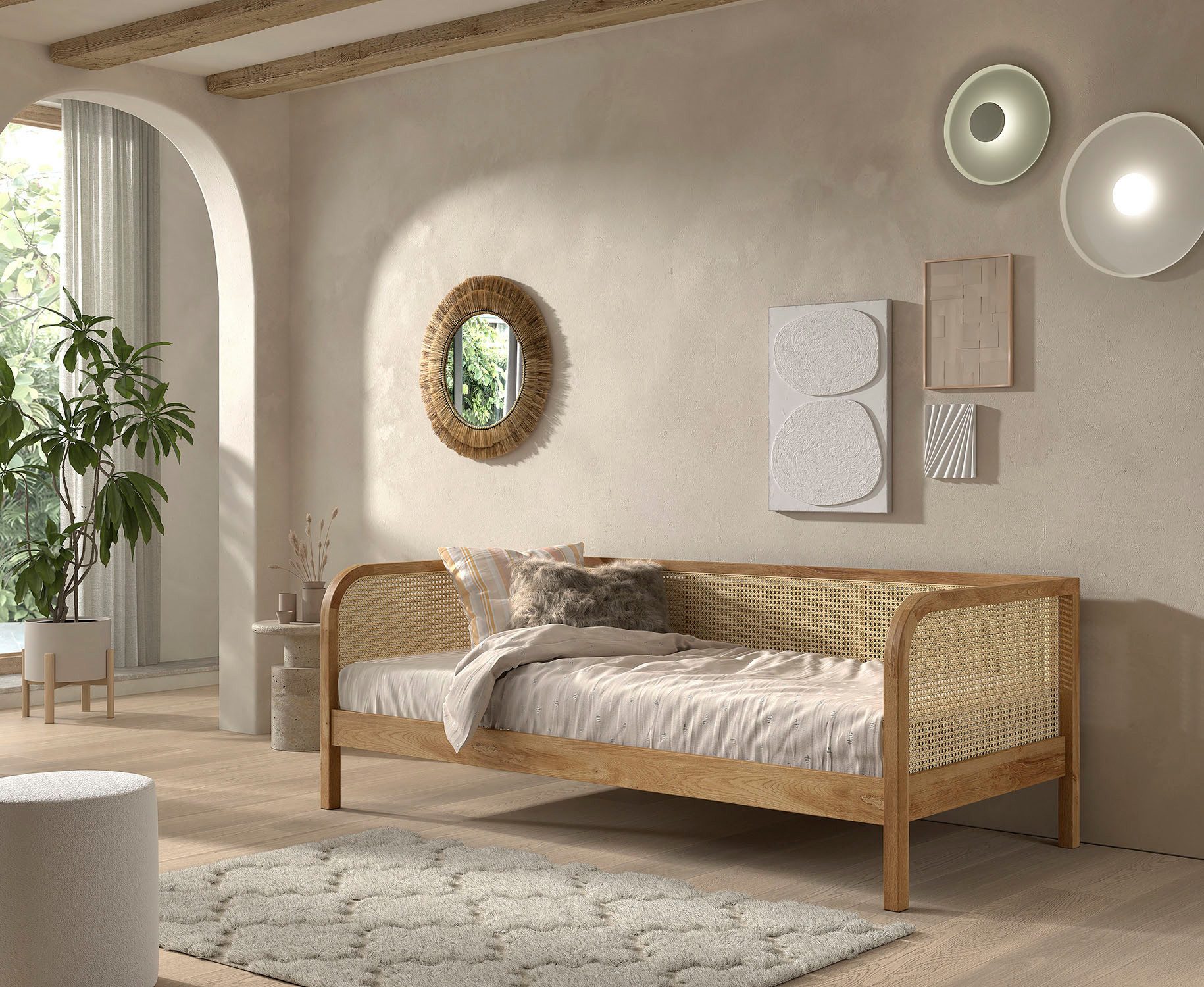Home affaire Bett Olive, mit Eiche günstig online kaufen