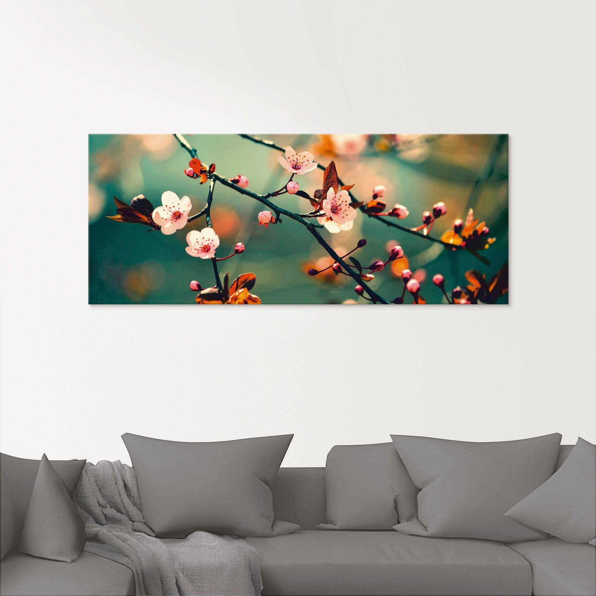 Artland Glasbild Japanische Kirsch Sakura Blumen, Blumen (1 St), in verschiedenen Größen