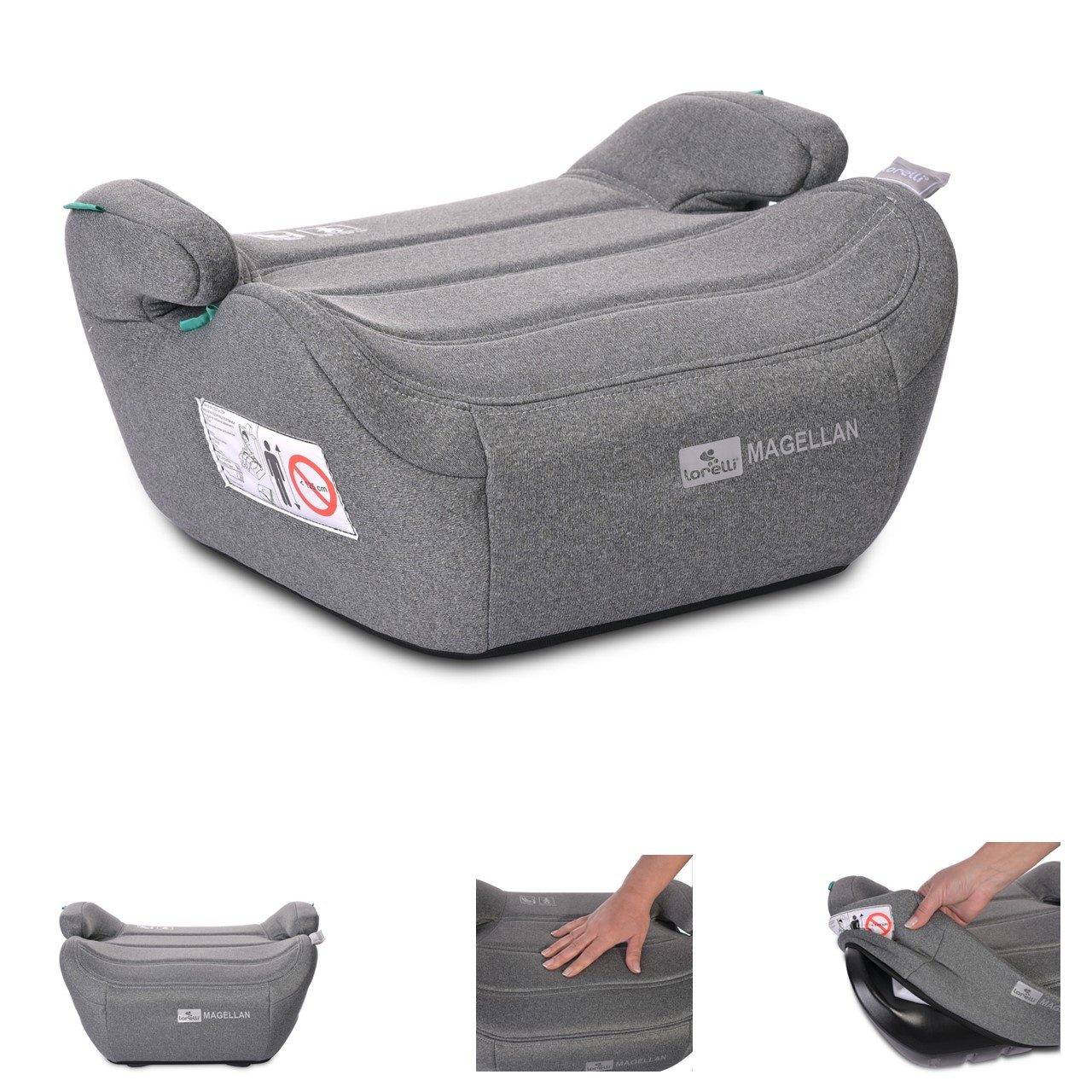 Lorelli Kindersitzerhöhung Sitzerhöhung i-Size Magellan, ab: 5, bis: 12, (125-150cm) Bezug waschbar, Booster