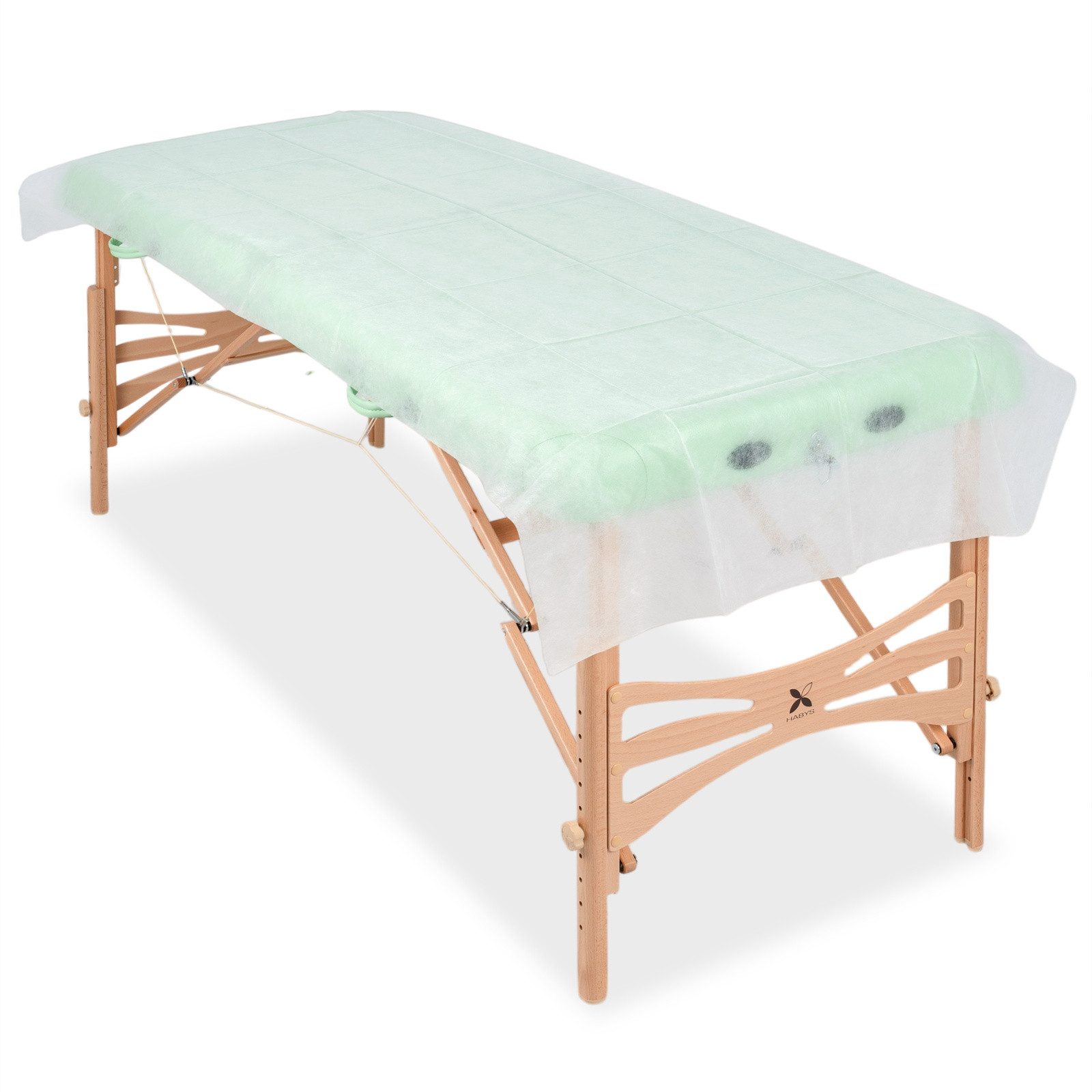 Habys Massageliege Vlies Einwegauflagen geschnitten, 220x90 cm, 10 Stück, Weiß