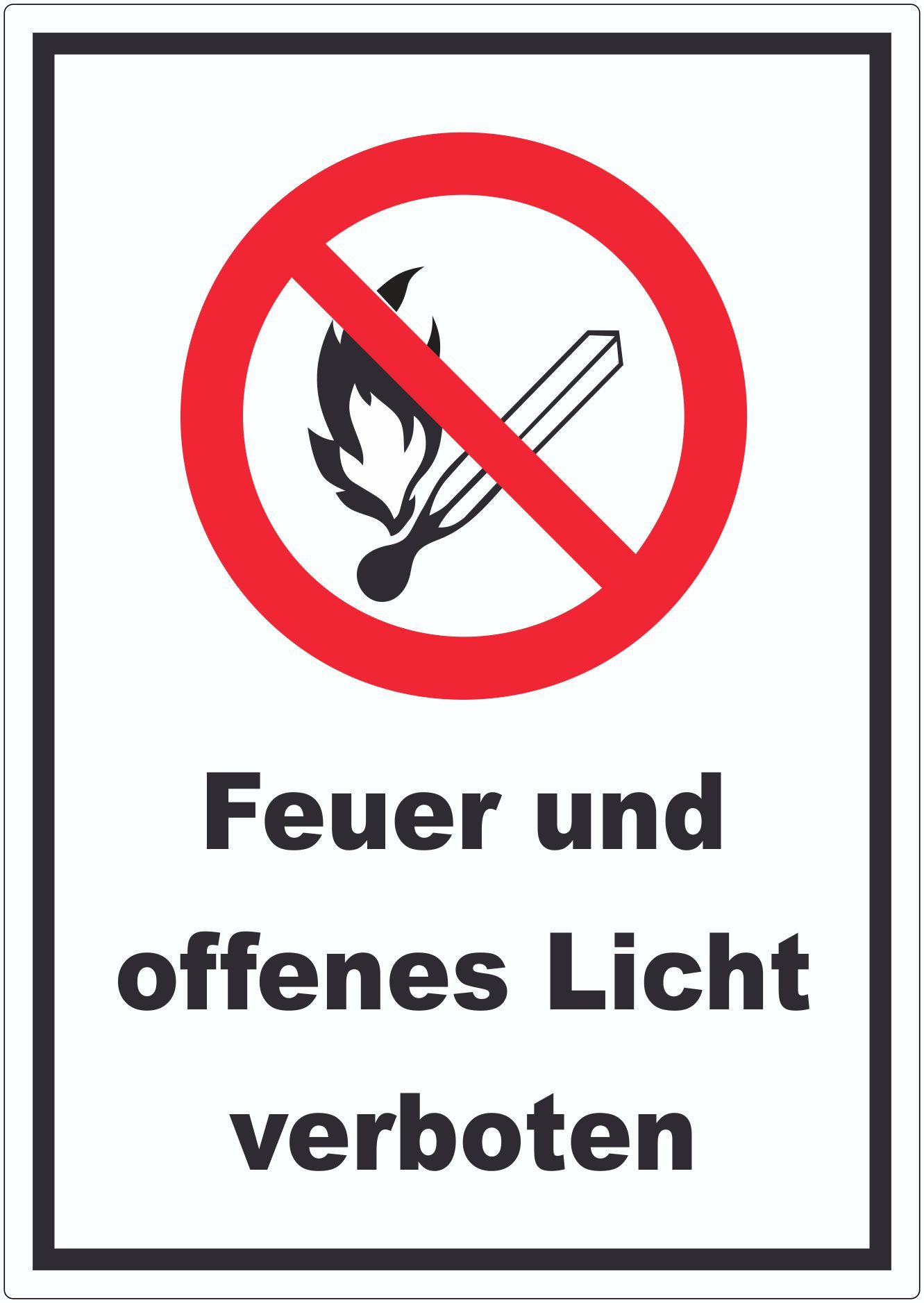 HB-Druck Aufkleber Feuer und offenes Licht verboten Aufkleber, wetterfest, UV-beständig, kratzfest