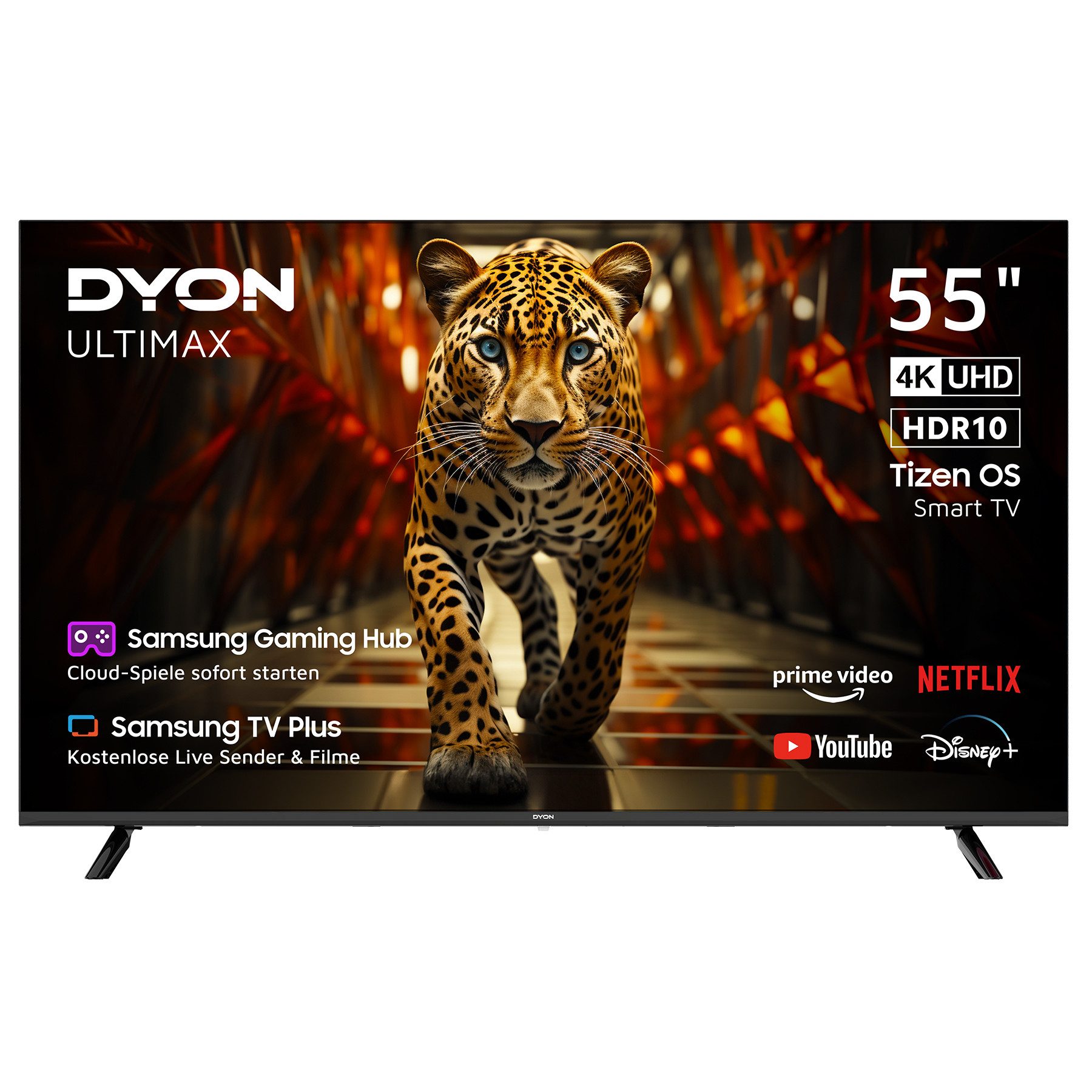 Dyon Ultimax 55U-TI LED-Fernseher (139 cm/55 Zoll, 4K UHD, Smart-TV, 55", 4K UHD, Smart-TV mit Hub, Gaming, Triple Tuner, CI)