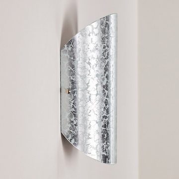 hofstein Wandleuchte »Argallo« Wandlampe aus Glas in Silber, ohne Leuchtmittel, moderne mit Lichtspiel an der Wand, 1xE14, Innen mit Up & Down-Effekt