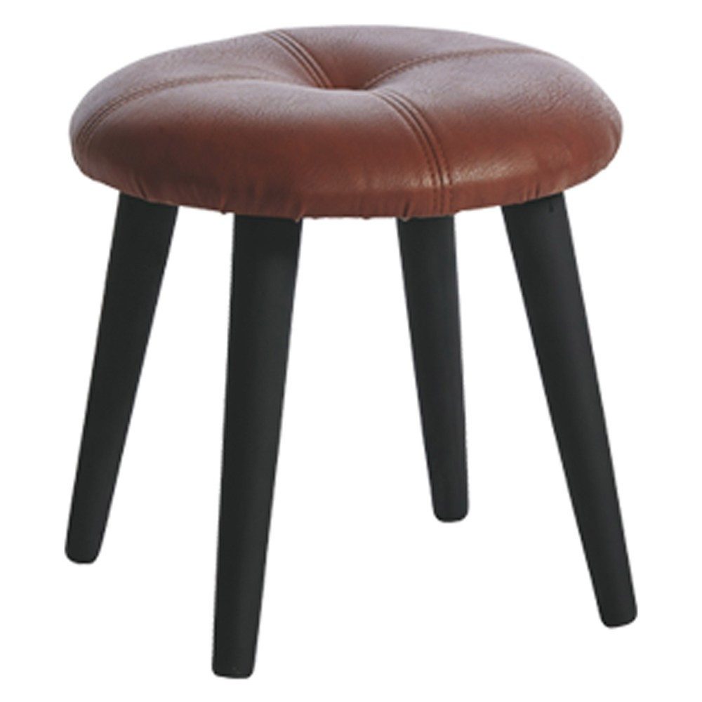 dasmöbelwerk Sitzhocker Schemel Fußhocker Ø36x32 cm Kunstleder Holz Hocker günstig online kaufen