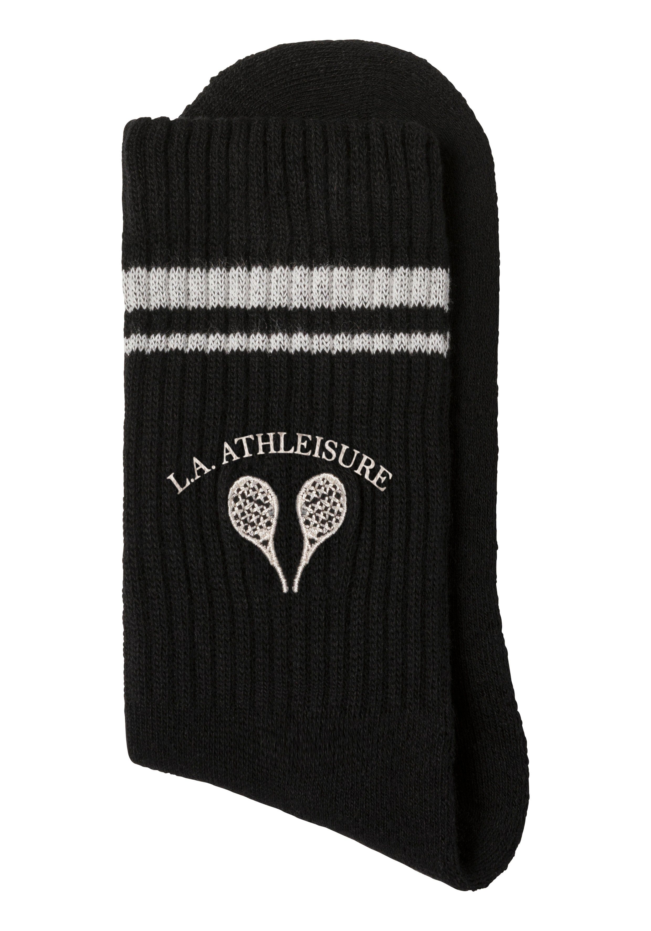 LASCANA ACTIVE Tennissocken (Packung, 3-Paar) schwarz kleiner mit Stickerei